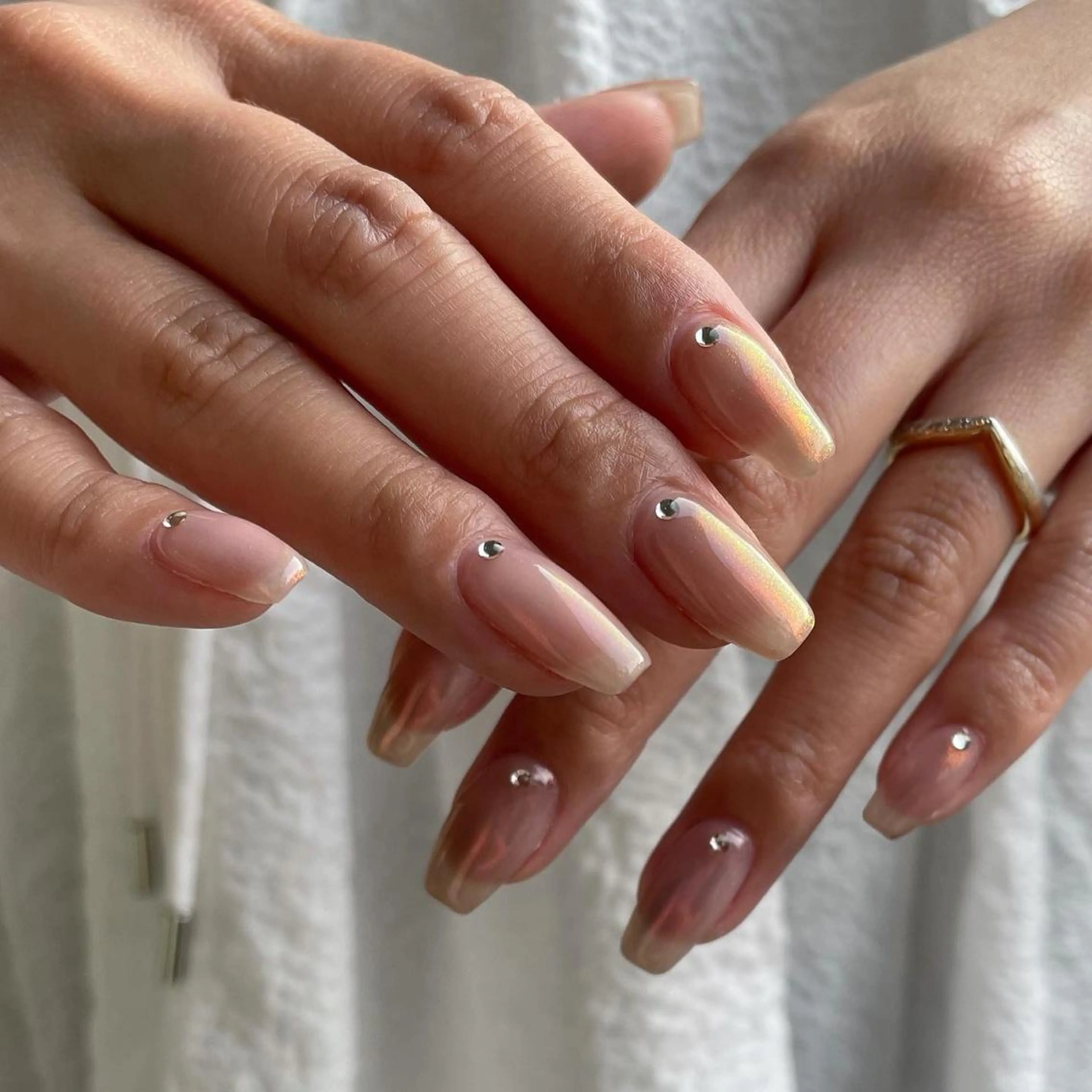 ネイル オーロラネイル ストーンネイル ハンドネイル H'ami (haruka)のネイルデザイン