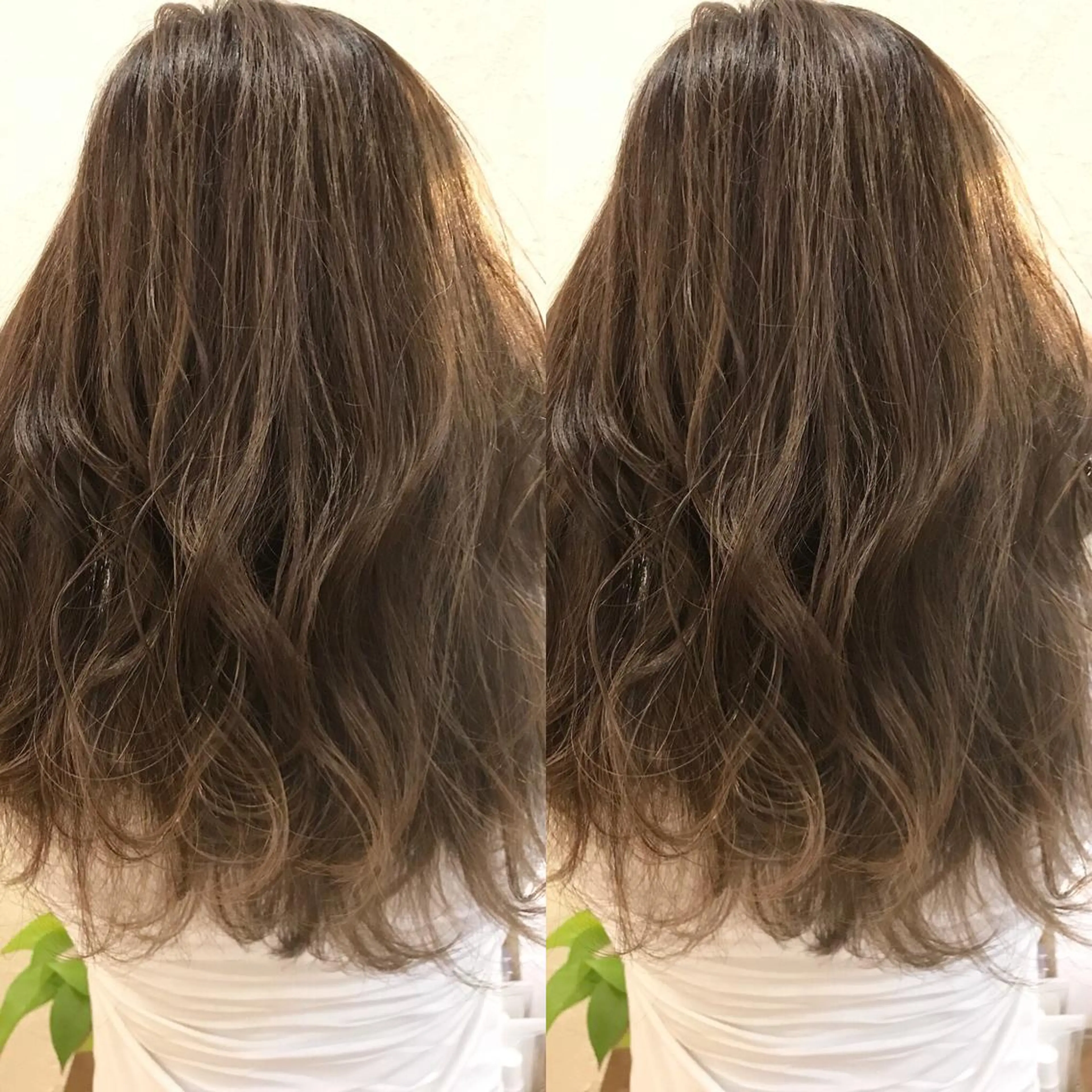 セミロング カラー ベージュカラー 透明感カラー ハイライトカラー ハイライト ヘアカラー トリートメント ヘアセット 艶髪育成サロン 京橋　shinのヘアスタイル