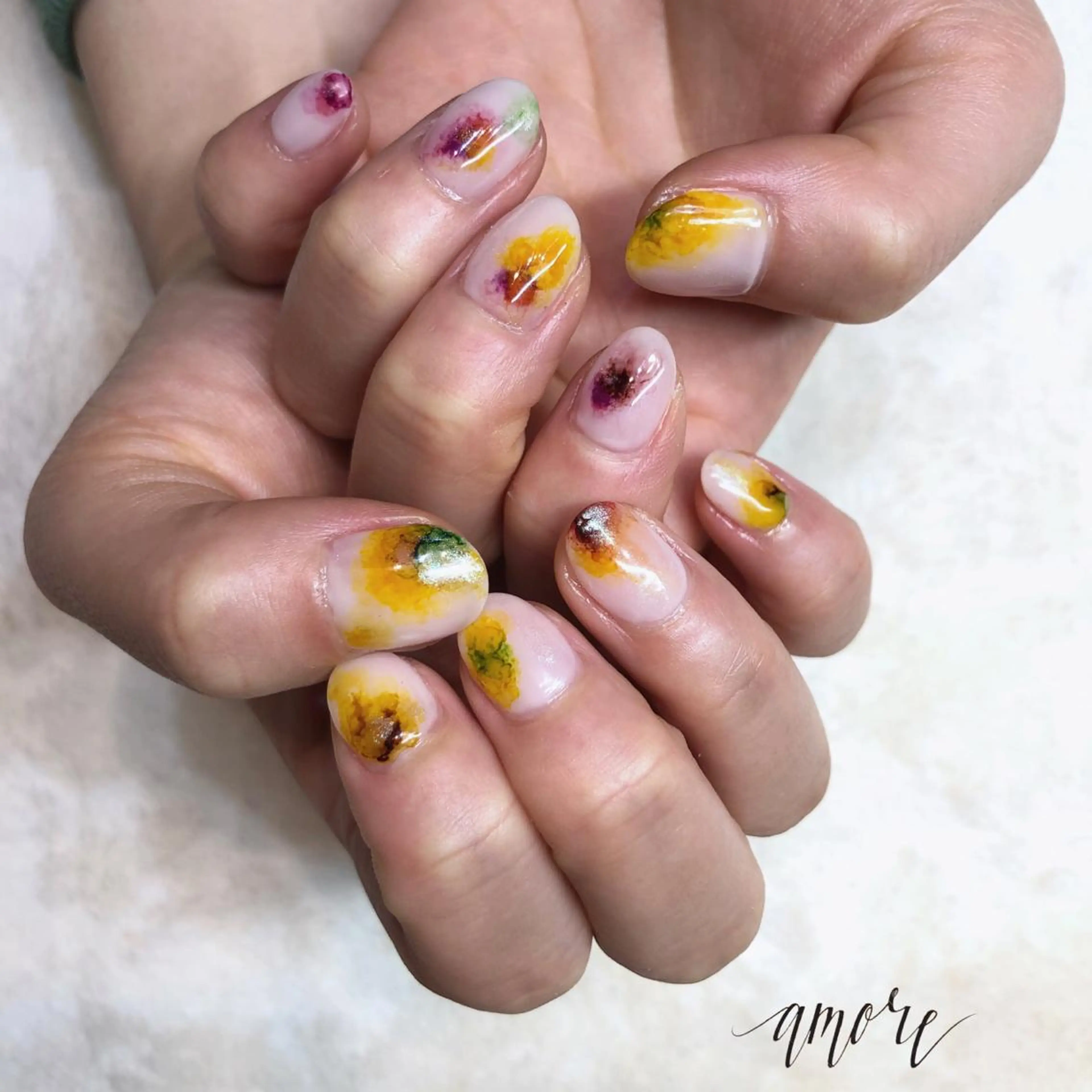 ネイル ジェルネイル ミラーネイル ニュアンスネイル 春ネイル You kyehwaのネイルデザイン