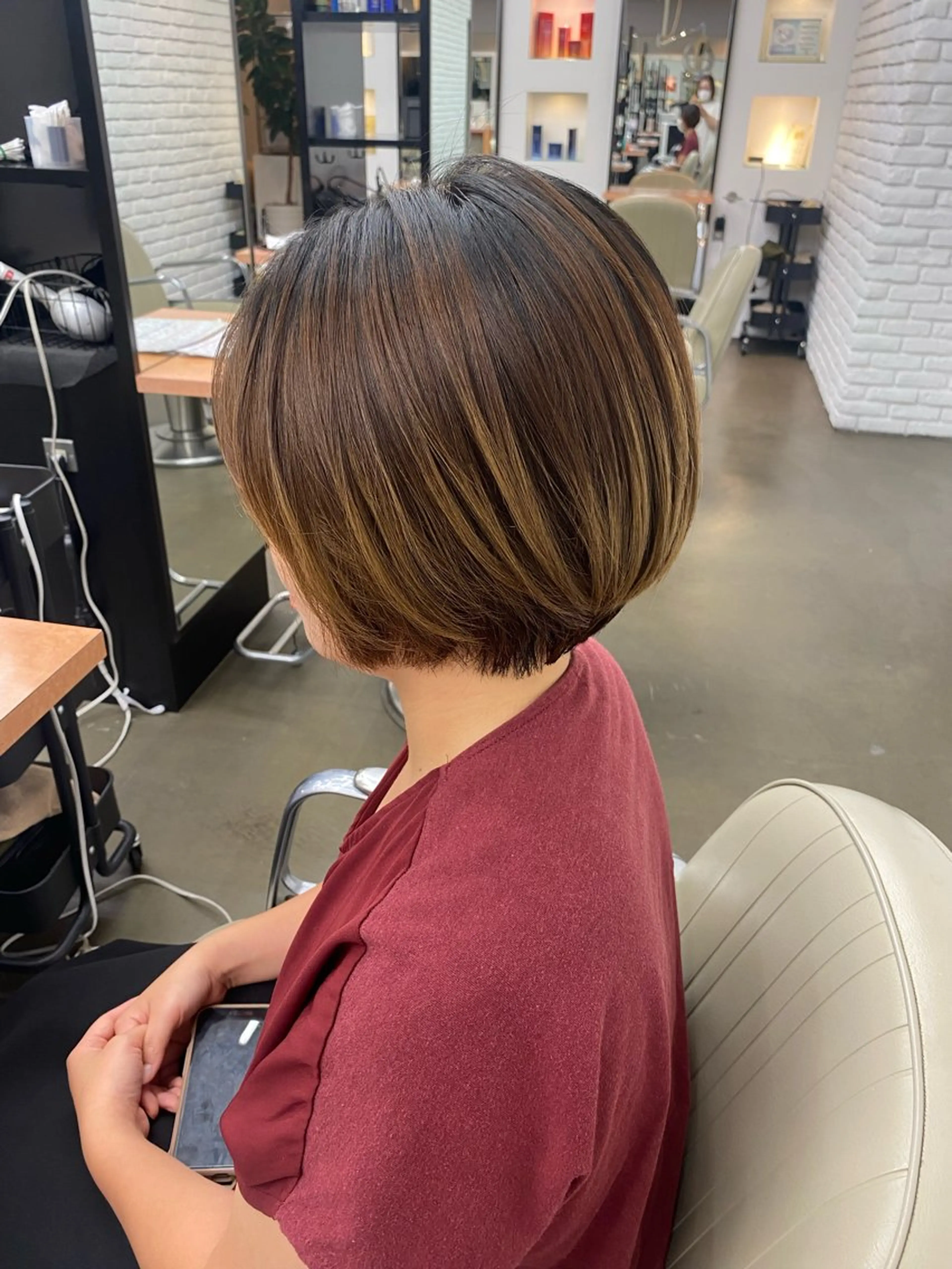 ショート ヘアアレンジ ボブ DIFINOaoyama所属・🎧ayaka/ボブ /透明感カラー🩵のヘアスタイル