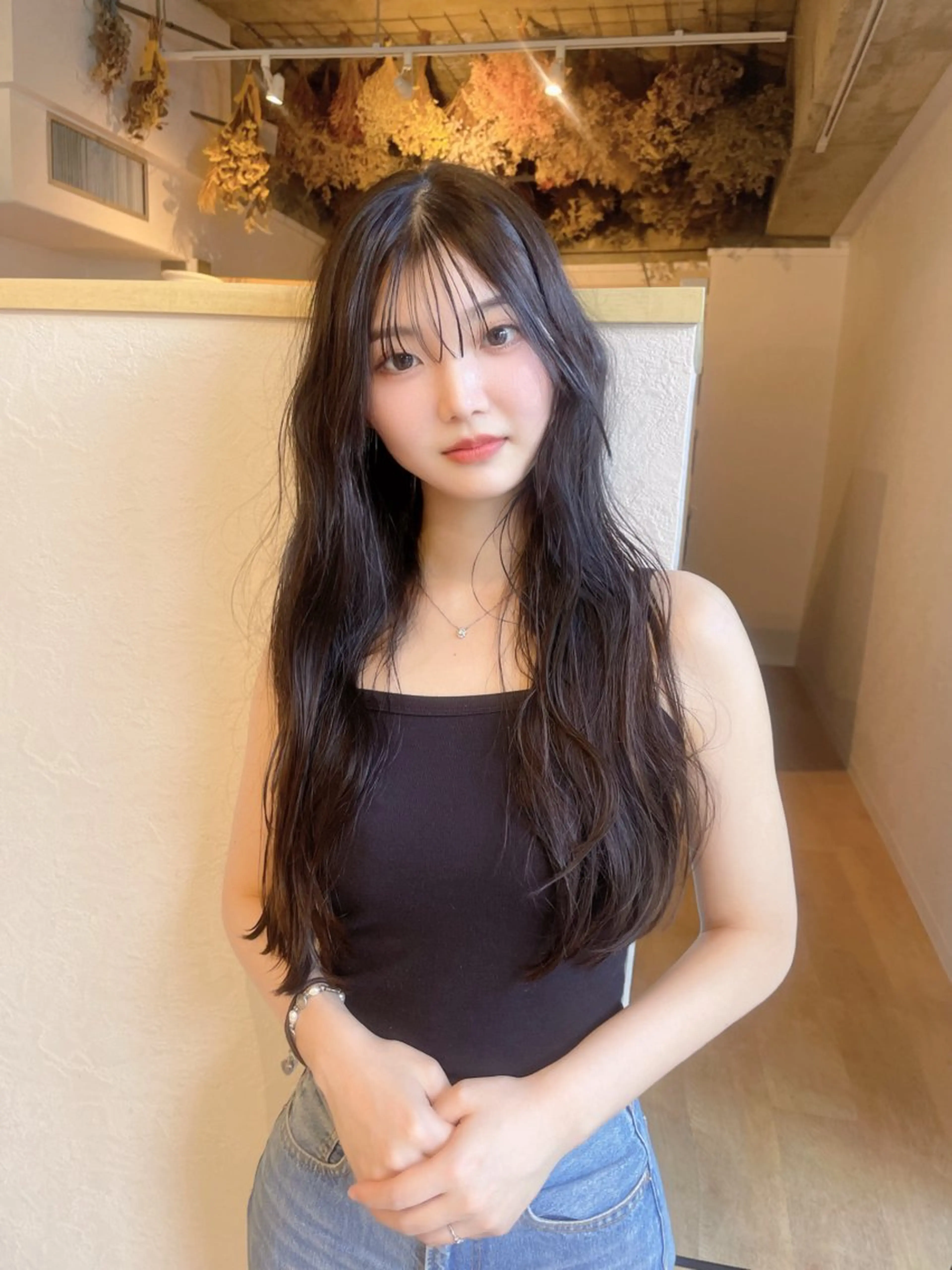 ロング カラー ヘアアレンジ レイヤーカット INCE HAIR京都四条大宮所属・似合わせカット/ 顔周りカット/まりなのヘアスタイル