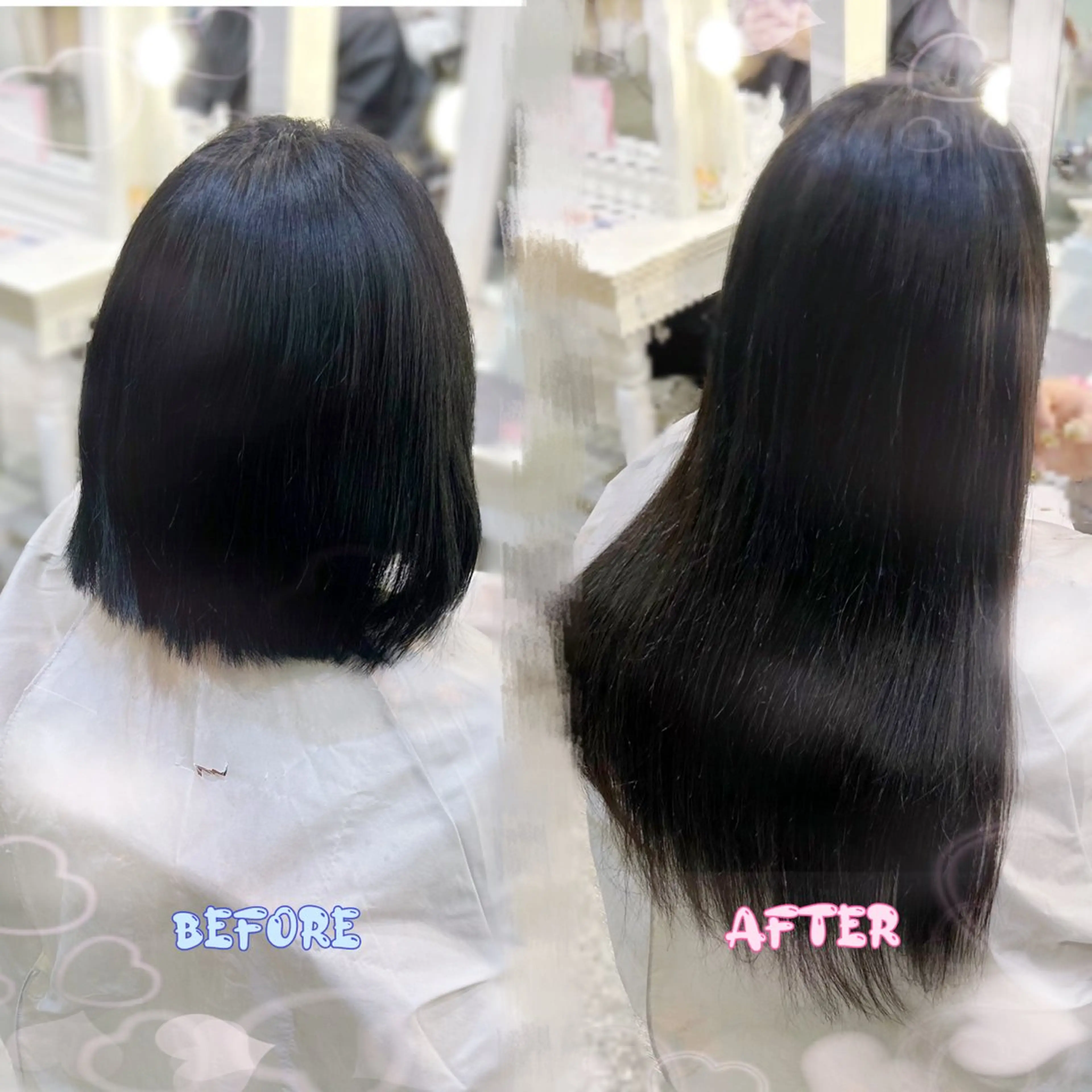 ☁️🎀【5名様限定価格 残り2名】馴染ませエクステ長さだし60本 🎀☁️の写真