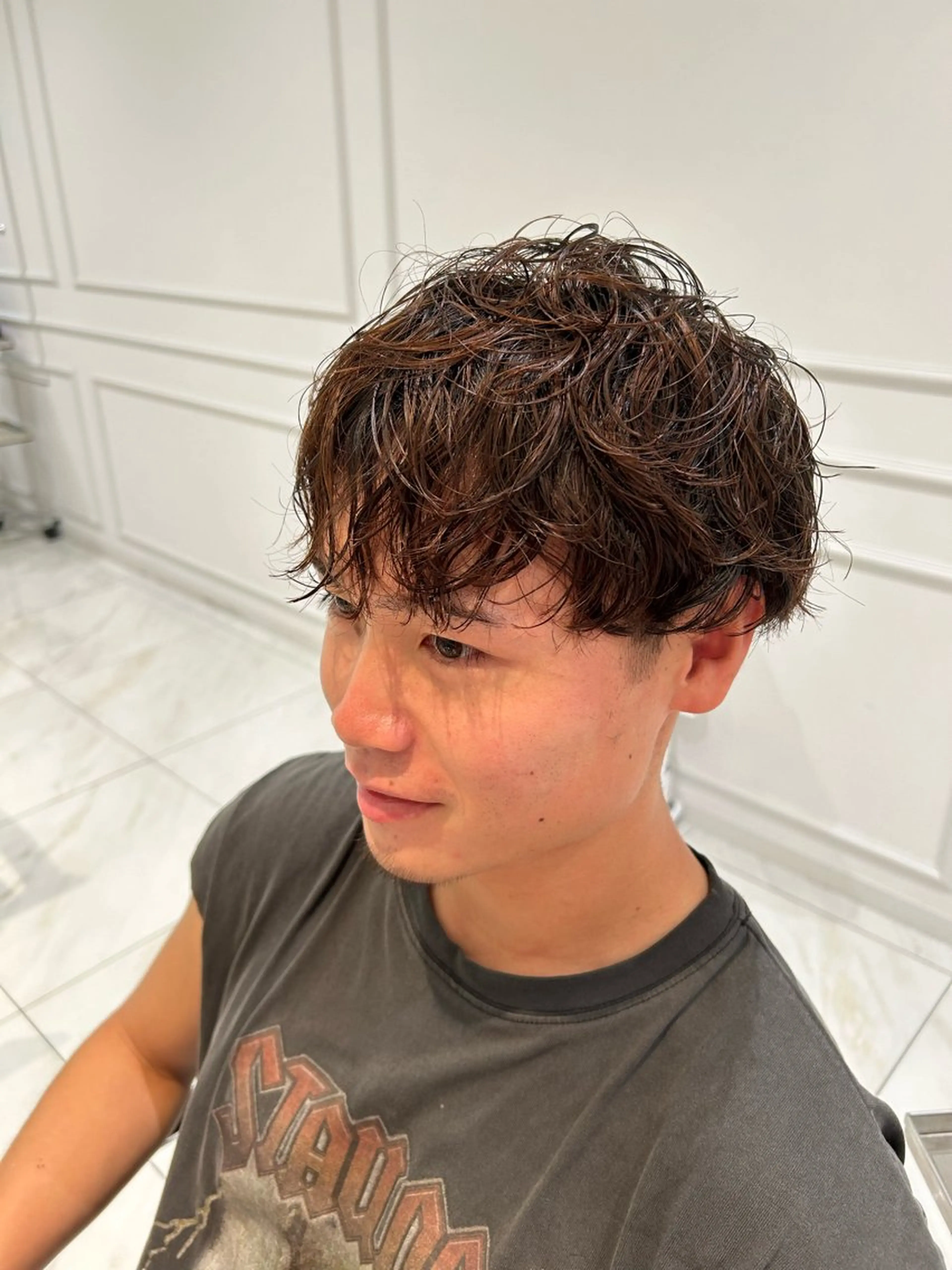 パーマ メンズ カット パーマ スパイキーショート／ パーマ平松秀門のヘアスタイル