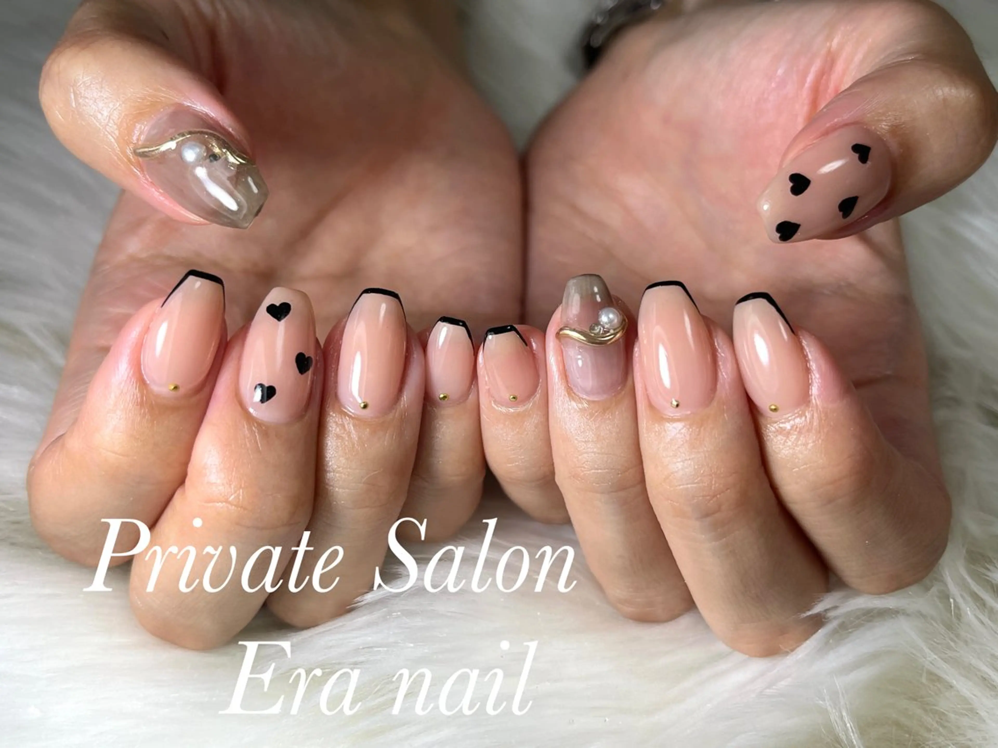 ネイル フレンチネイル ハート Era nailのネイルデザイン