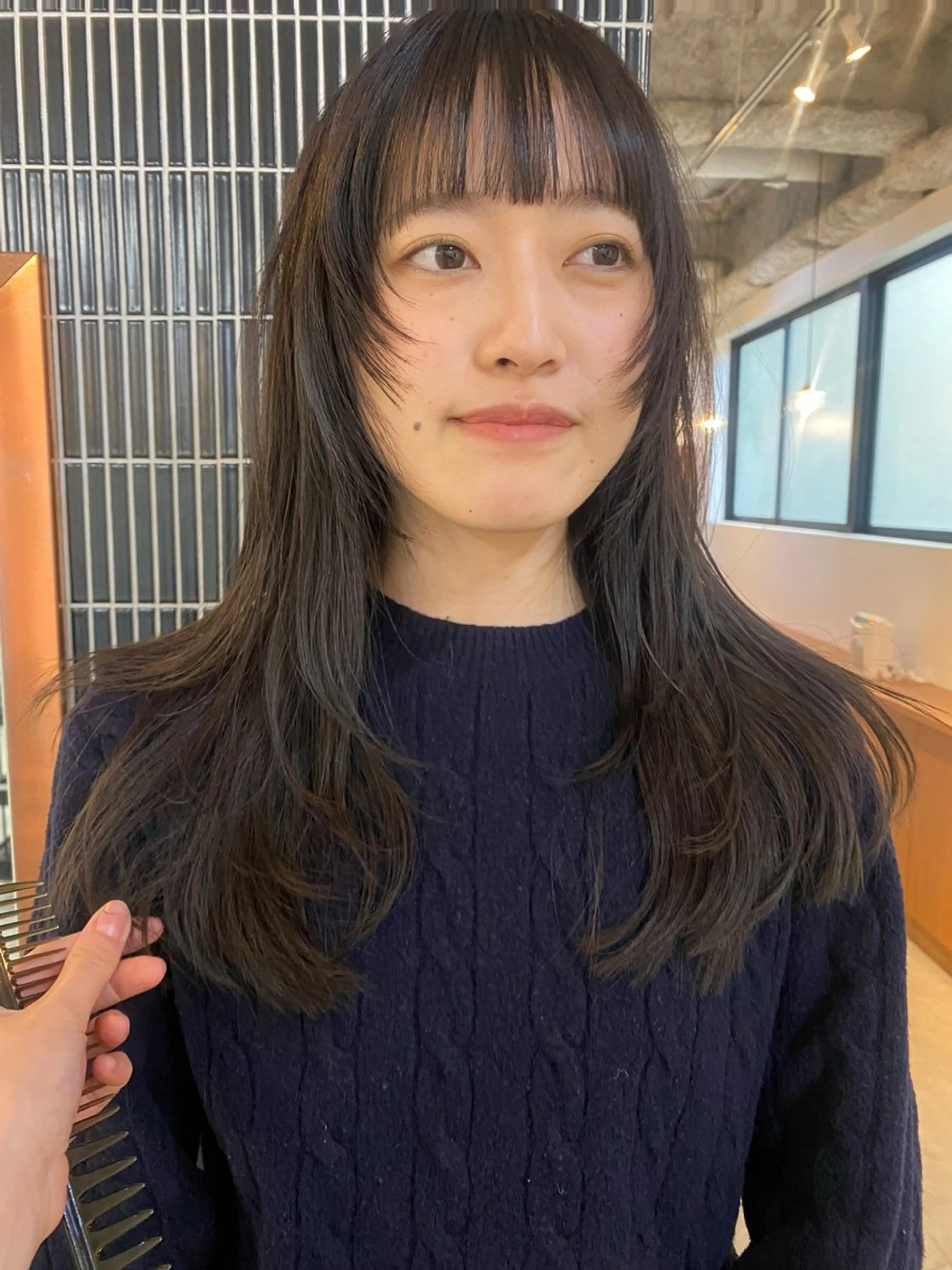 ロング カラー ラベンダーカラー レイヤーカット 永田 愛莉のヘアスタイル