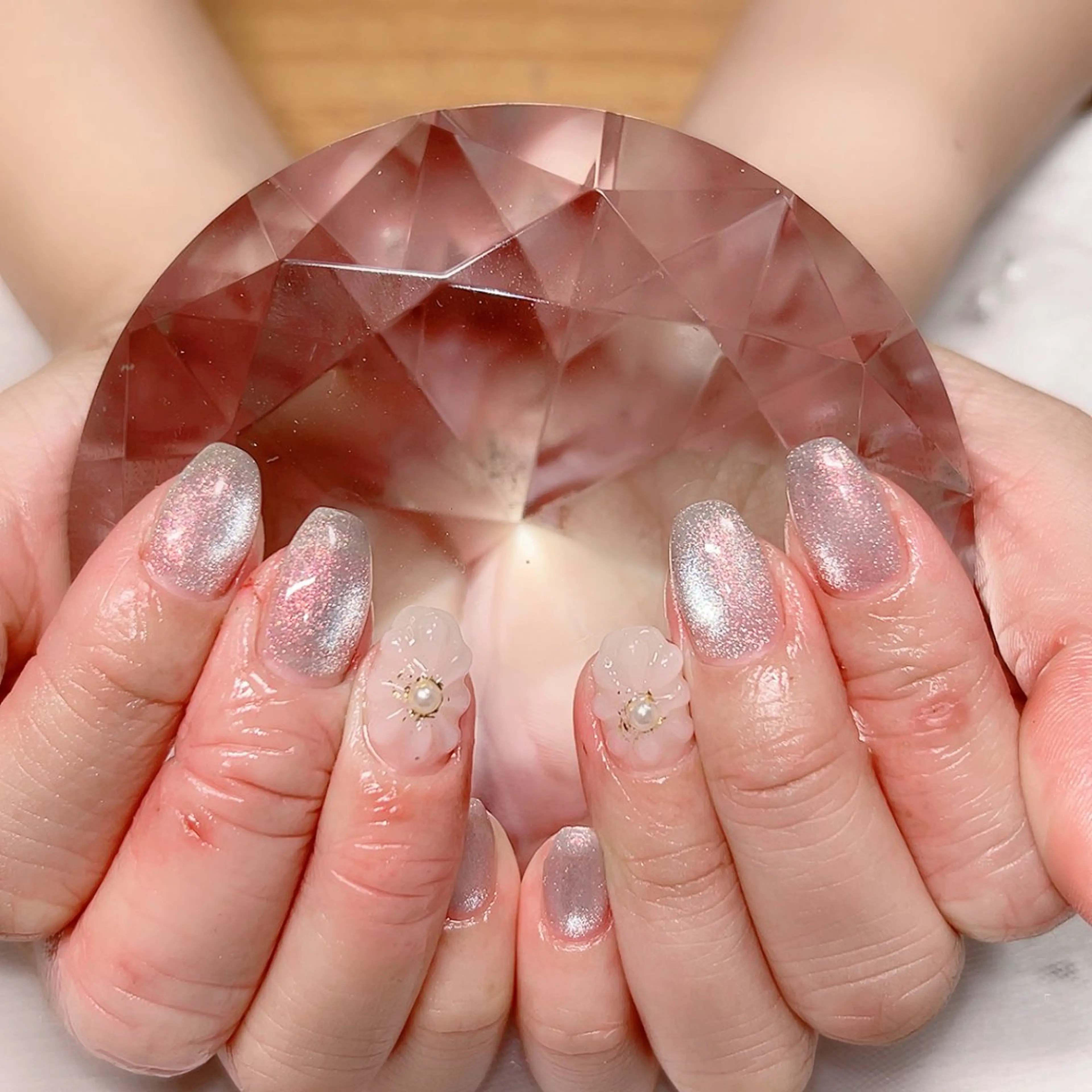 ネイル フラッシュネイル ラメ(グリッター) ハンドネイル Cute Tips nailのネイルデザイン