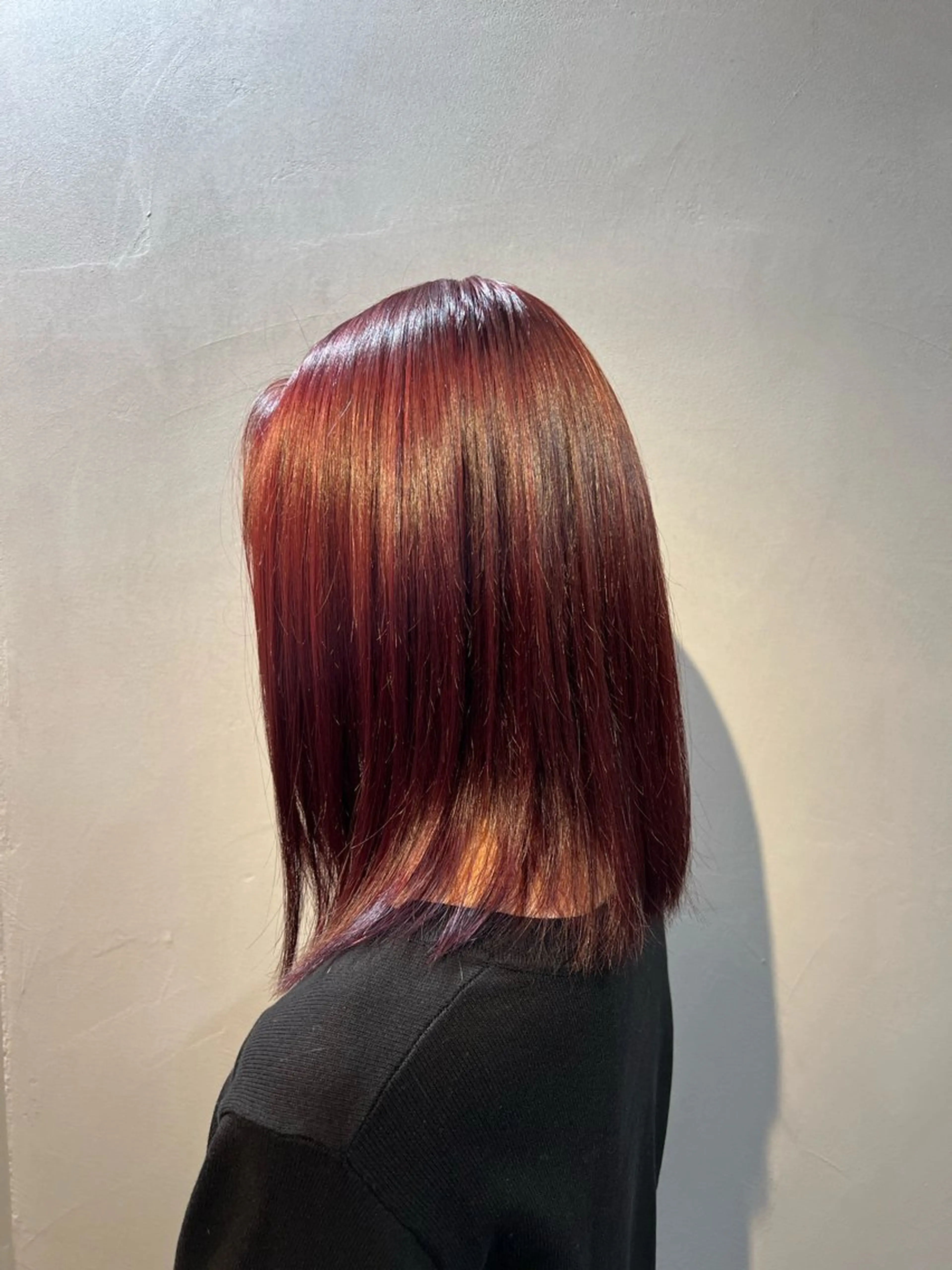 ミディアム カラー ブリーチ ピンクカラー 神戸ボブ✂️ ioe三宮/田 伸佳のヘアスタイル