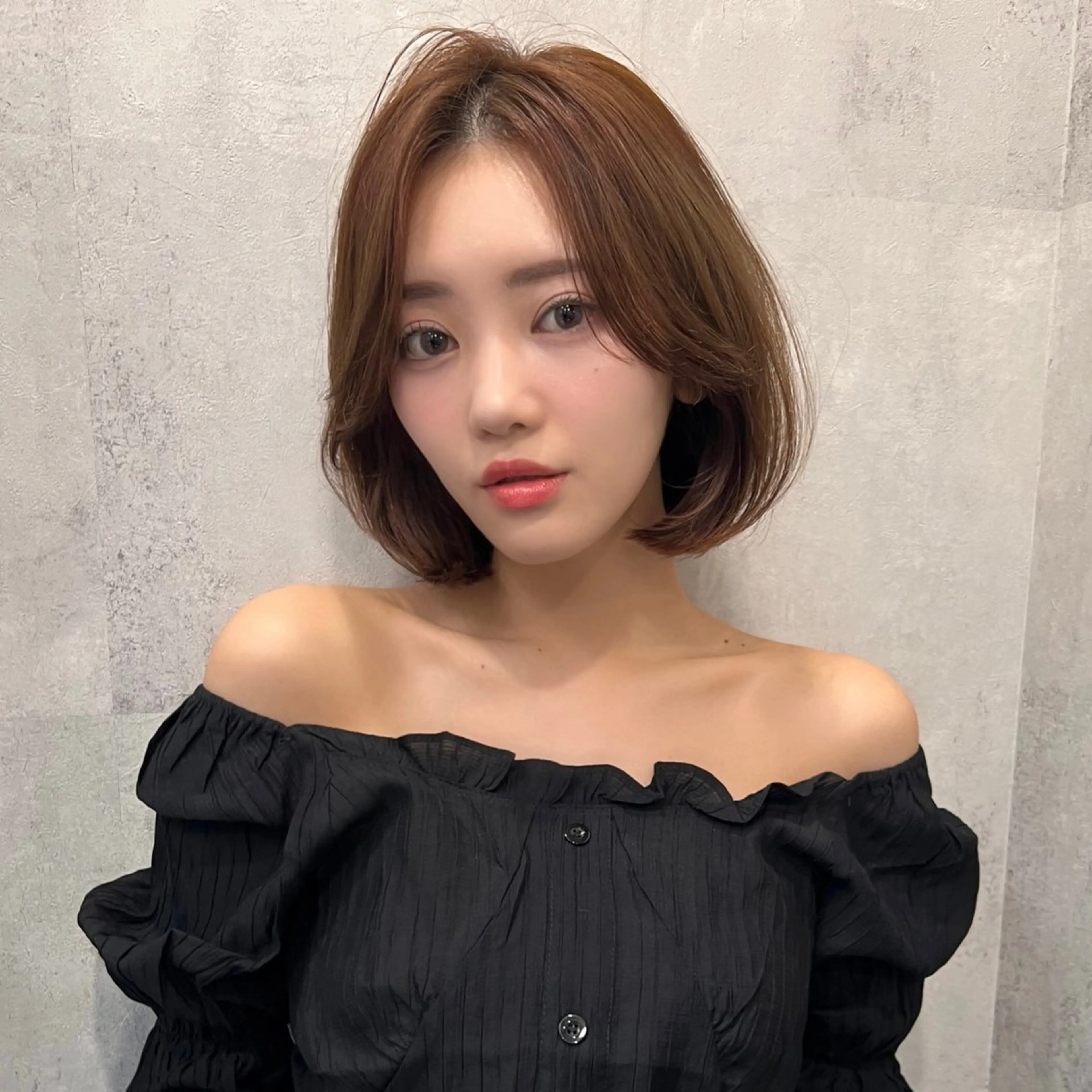 ミディアム ボブ 韓国風ヘア カット ヘアカラー トリートメント LAVEL 代表 住吉　創のヘアスタイル