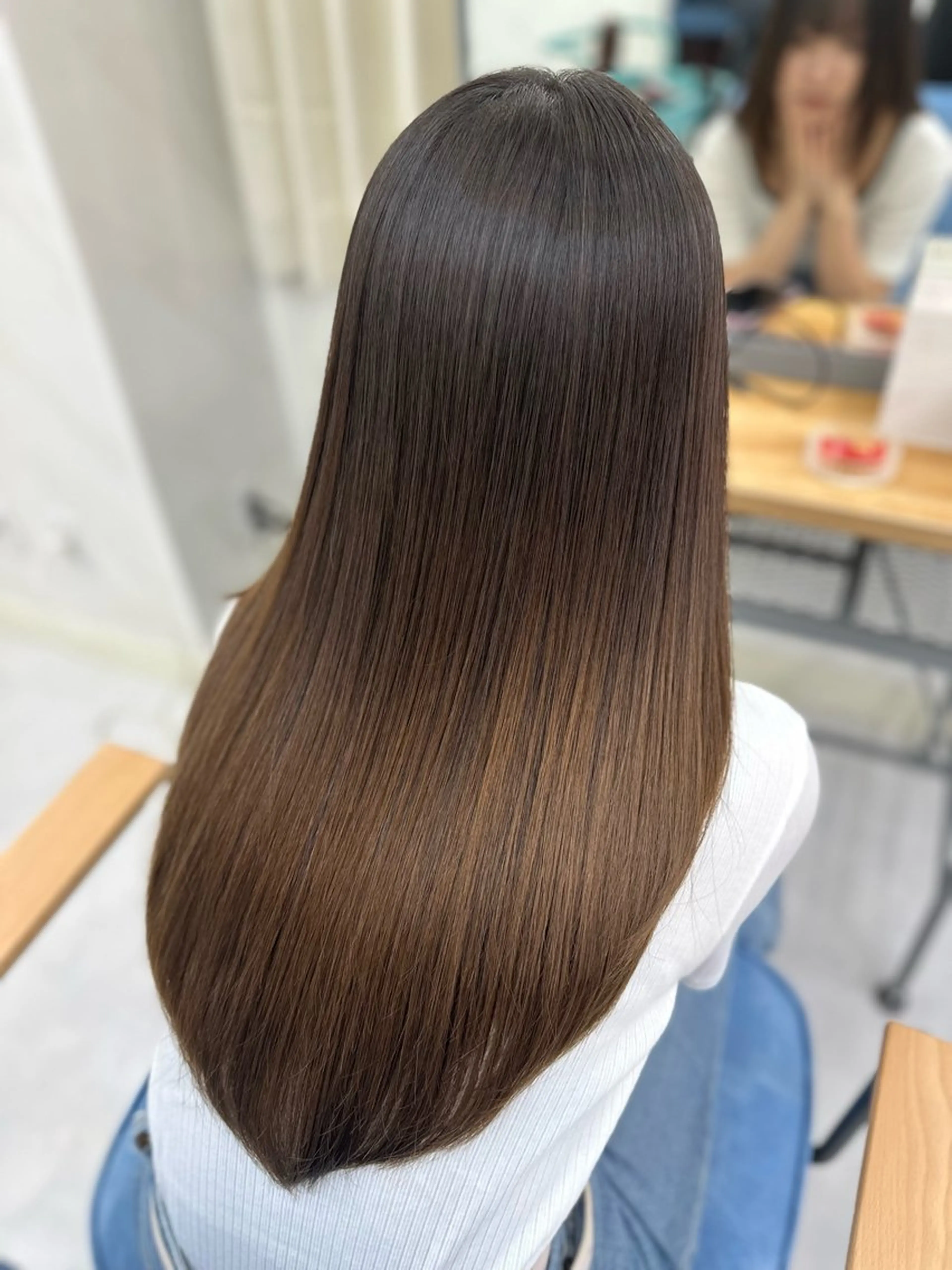 ロング 髪質改善 韓国風ヘア 縮毛矯正 トリートメント 酸性ストレート カット 縮毛矯正 トリートメント 縮毛矯正/髪質改善/ レイヤー代々木/木下のヘアスタイル