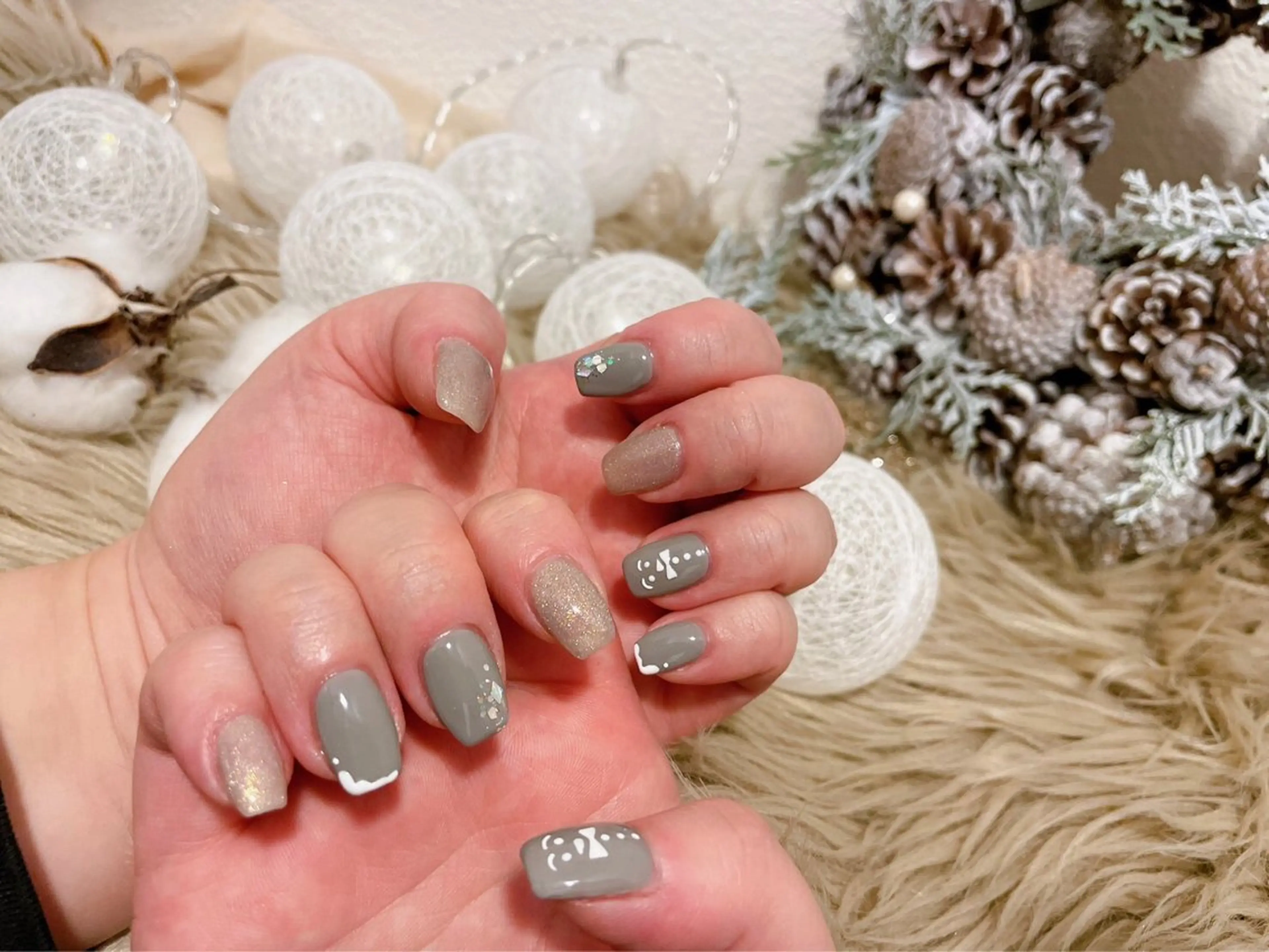 ネイル オーロラネイル フットネイル フレンチネイル ジェルネイル 韓国ネイル kiki nail 二子玉川のネイルデザイン