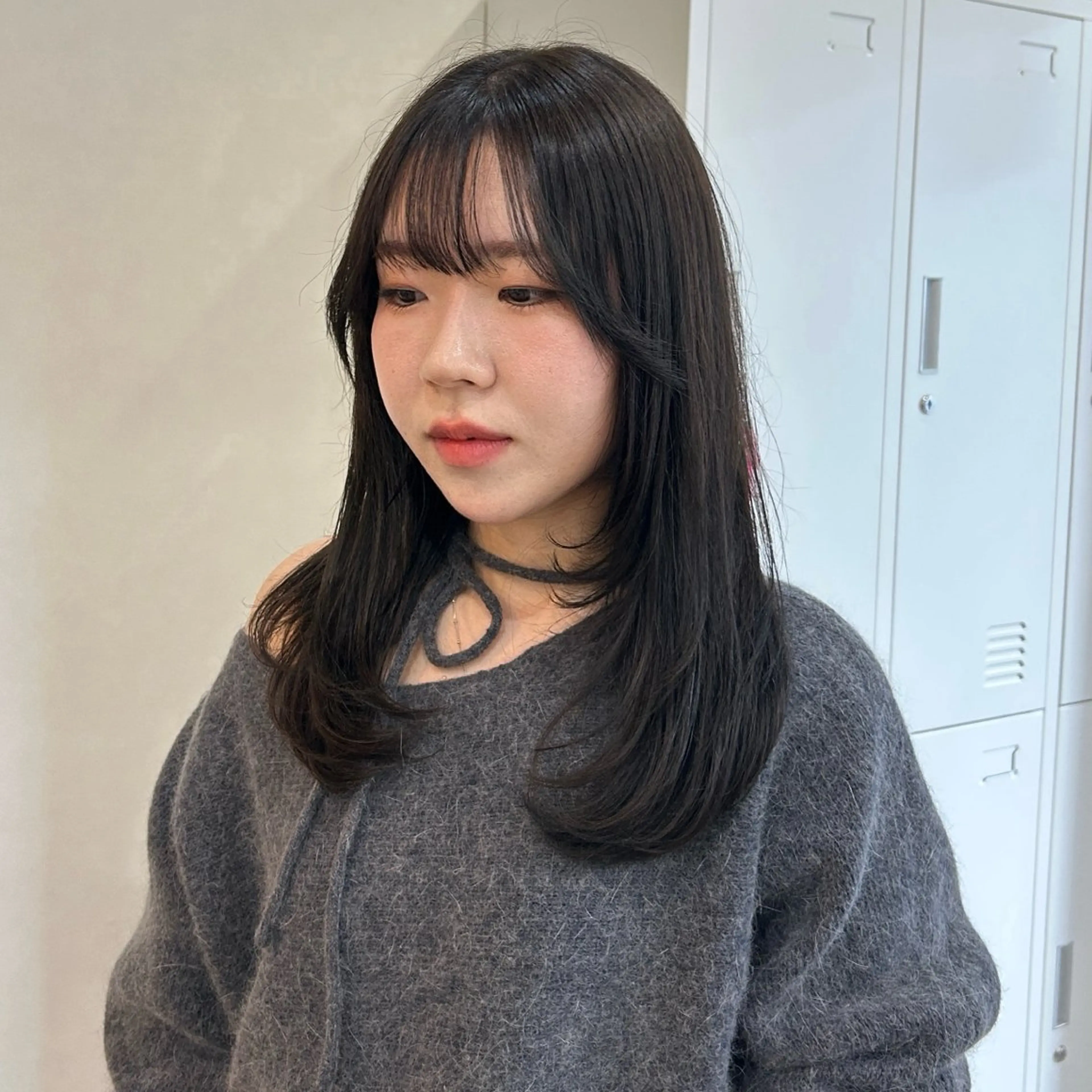 ロング カット ヘアカラー トリートメント MIDORI🌙 透明感/ベージュのヘアスタイル