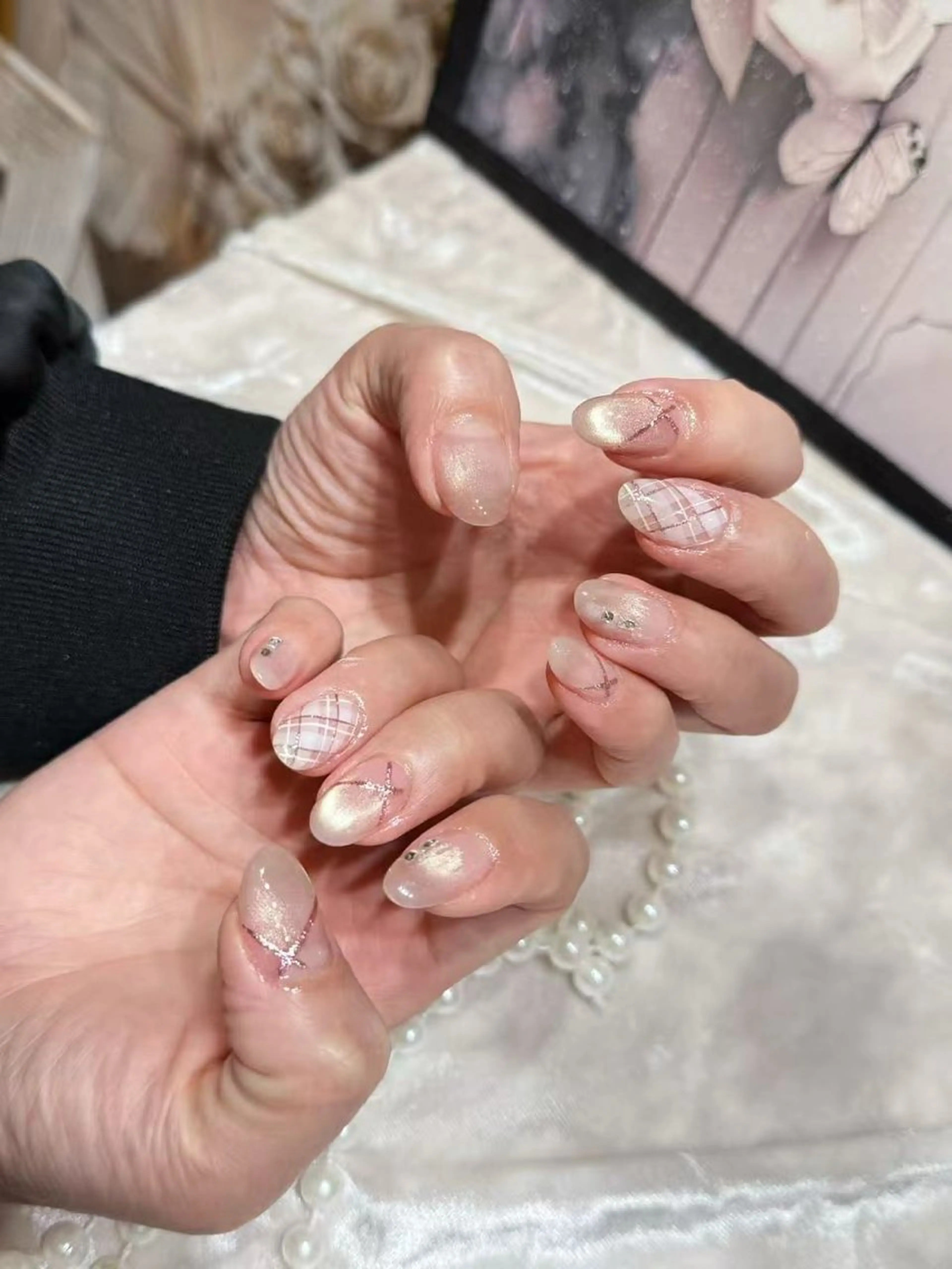 ネイル アートネイル フットネイル ジェルネイル ハート マグネットネイル Babarla　Nail　Salon所属・babarla Nailのネイルデザイン