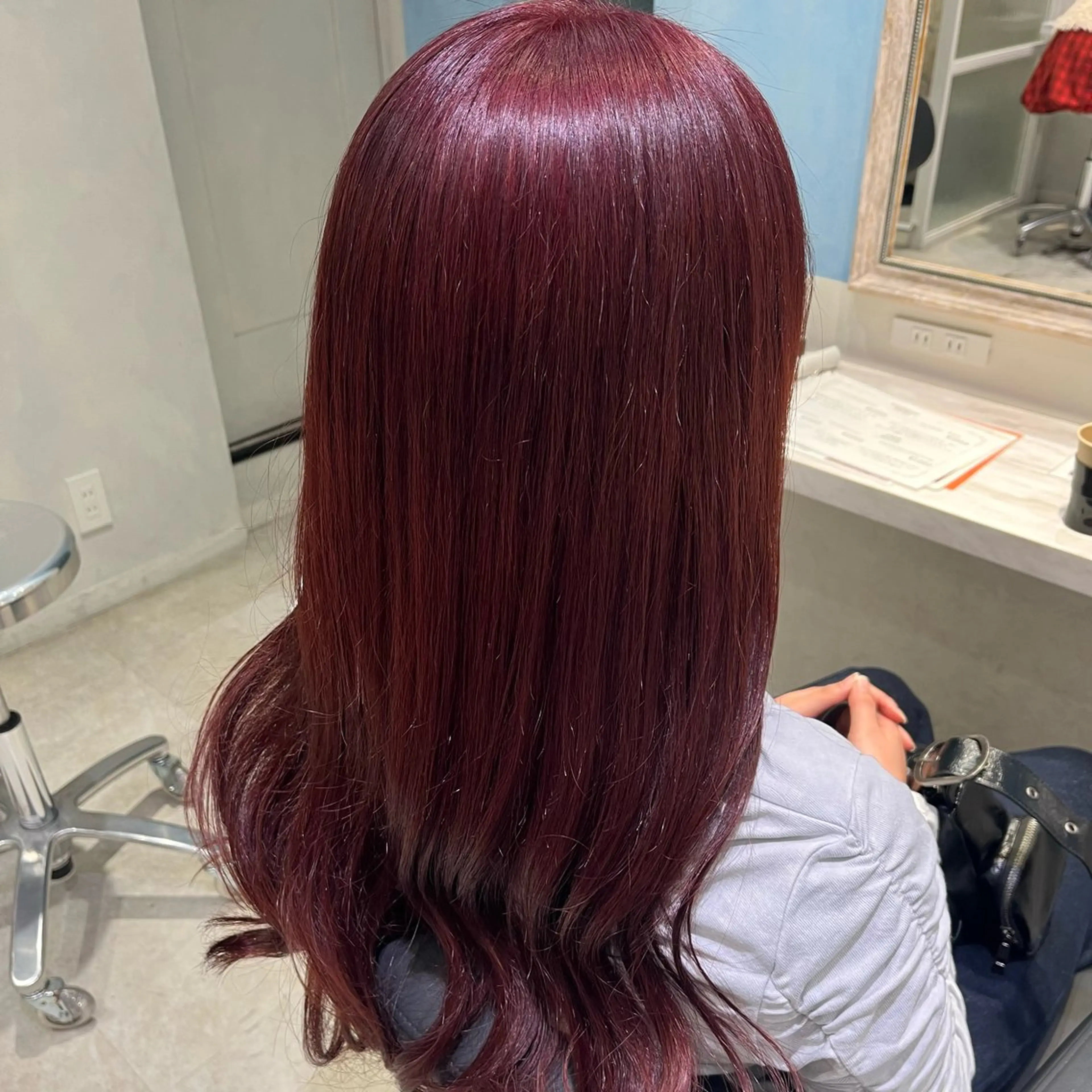 ロング カラー ブリーチ ハイトーンカラー レッドカラー 💖ブリーチ/暖色 𝐘𝐮𝐢💖のヘアスタイル