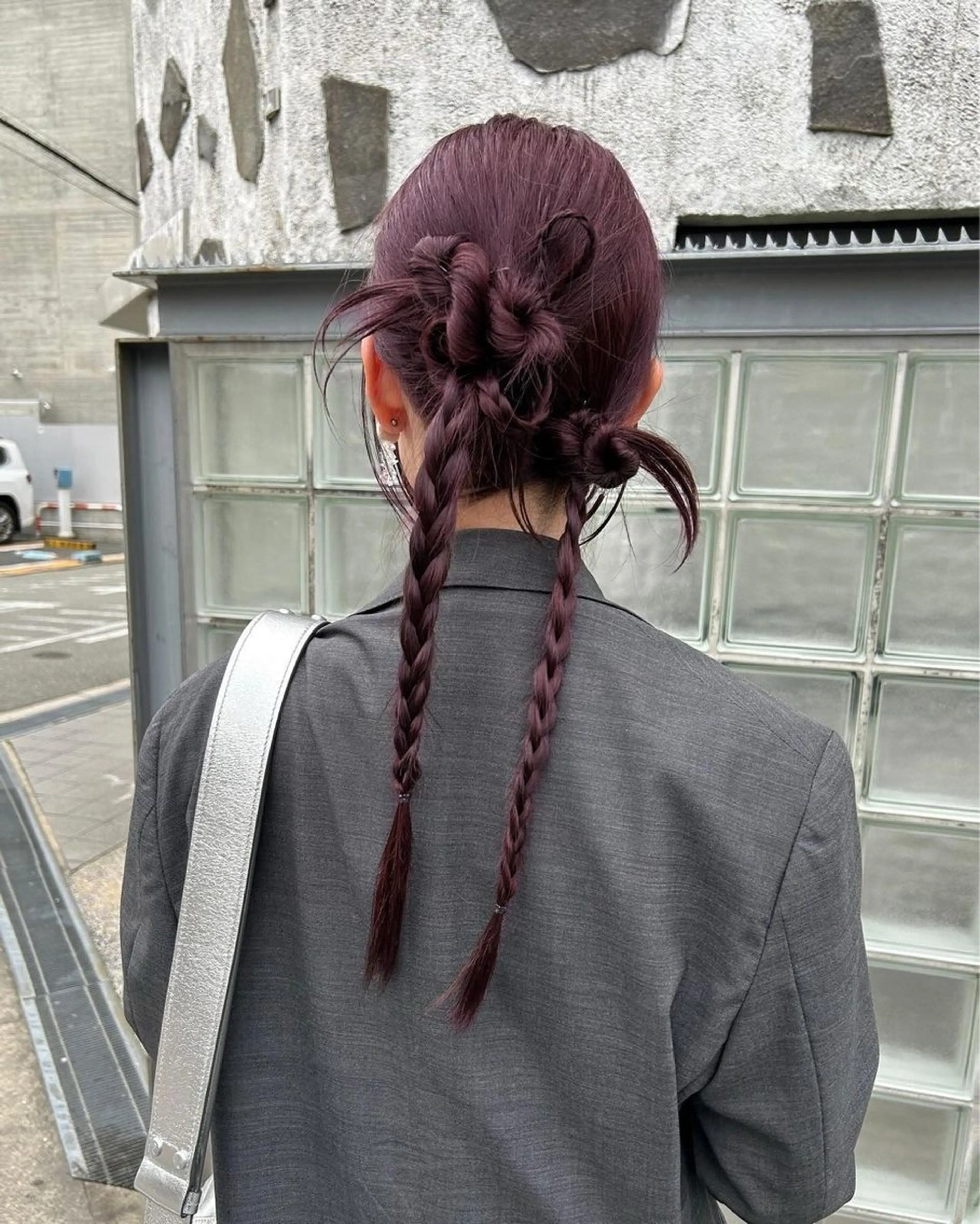 ロング カラー ラベンダーカラー ブリーチなしWカラー あずさのヘアスタイル