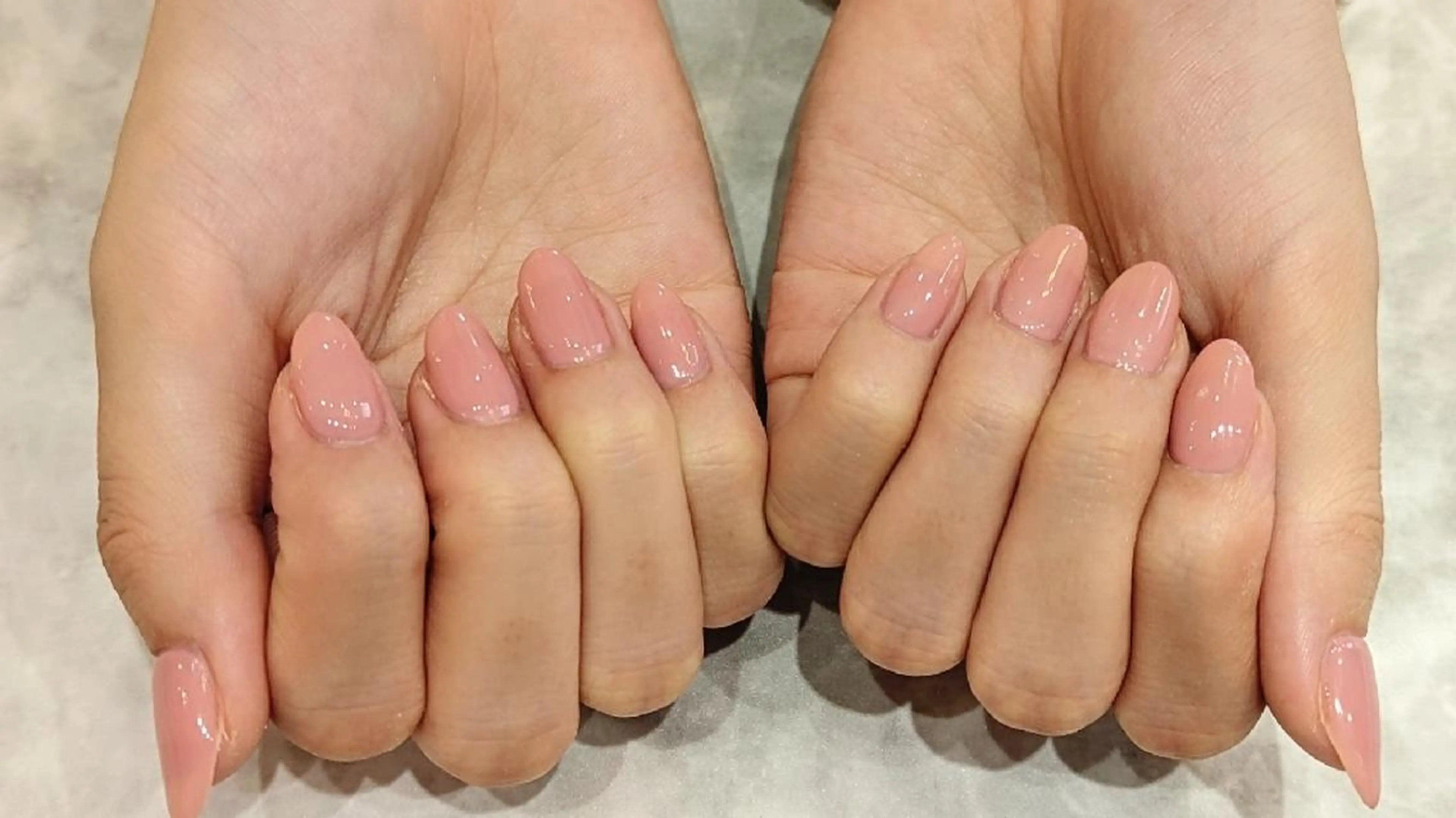 ネイル ワンカラーネイル ピンク ハンドネイル 片桐 祥子のネイルデザイン