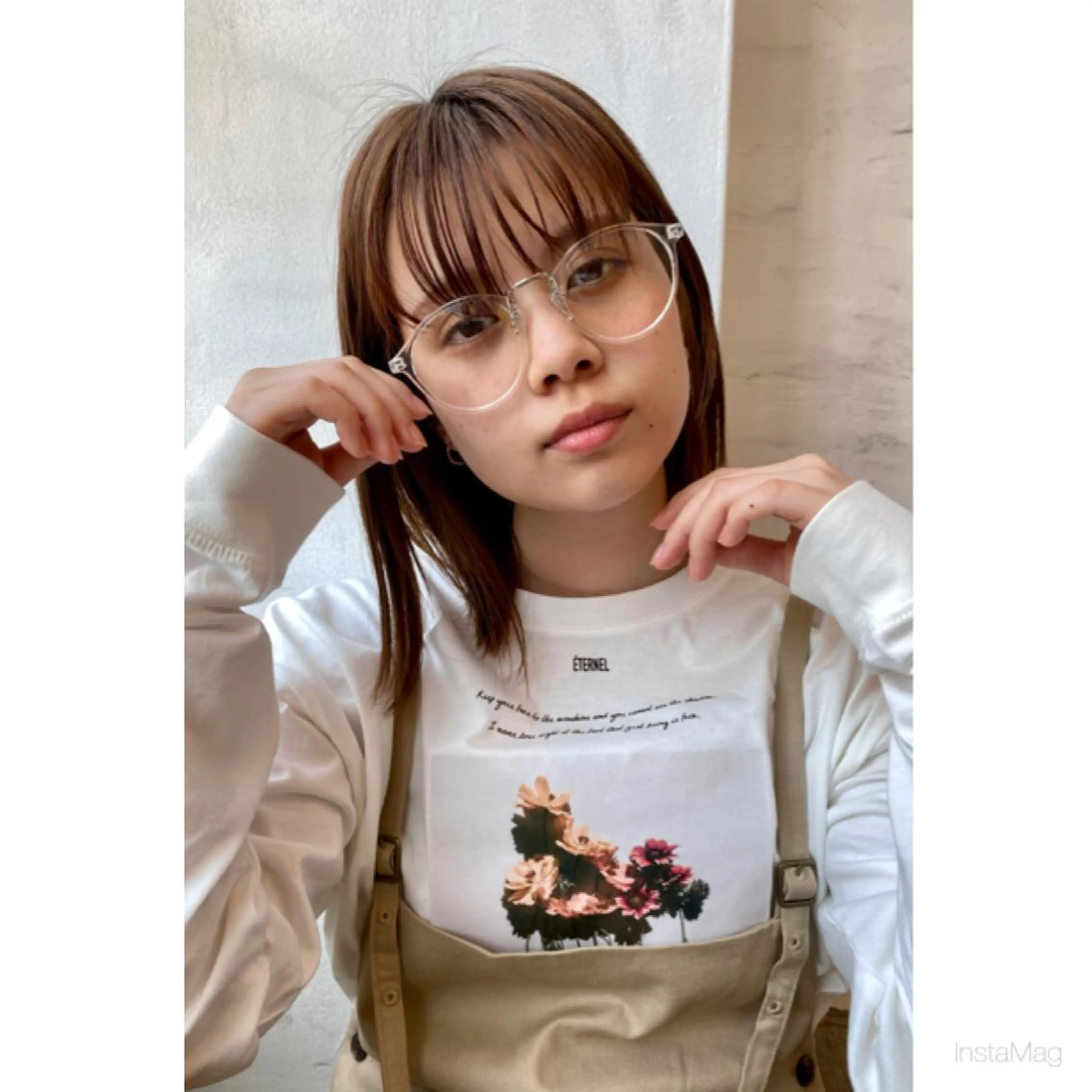 ミディアム カラー カット ヘアカラー 岩間 香純のヘアスタイル