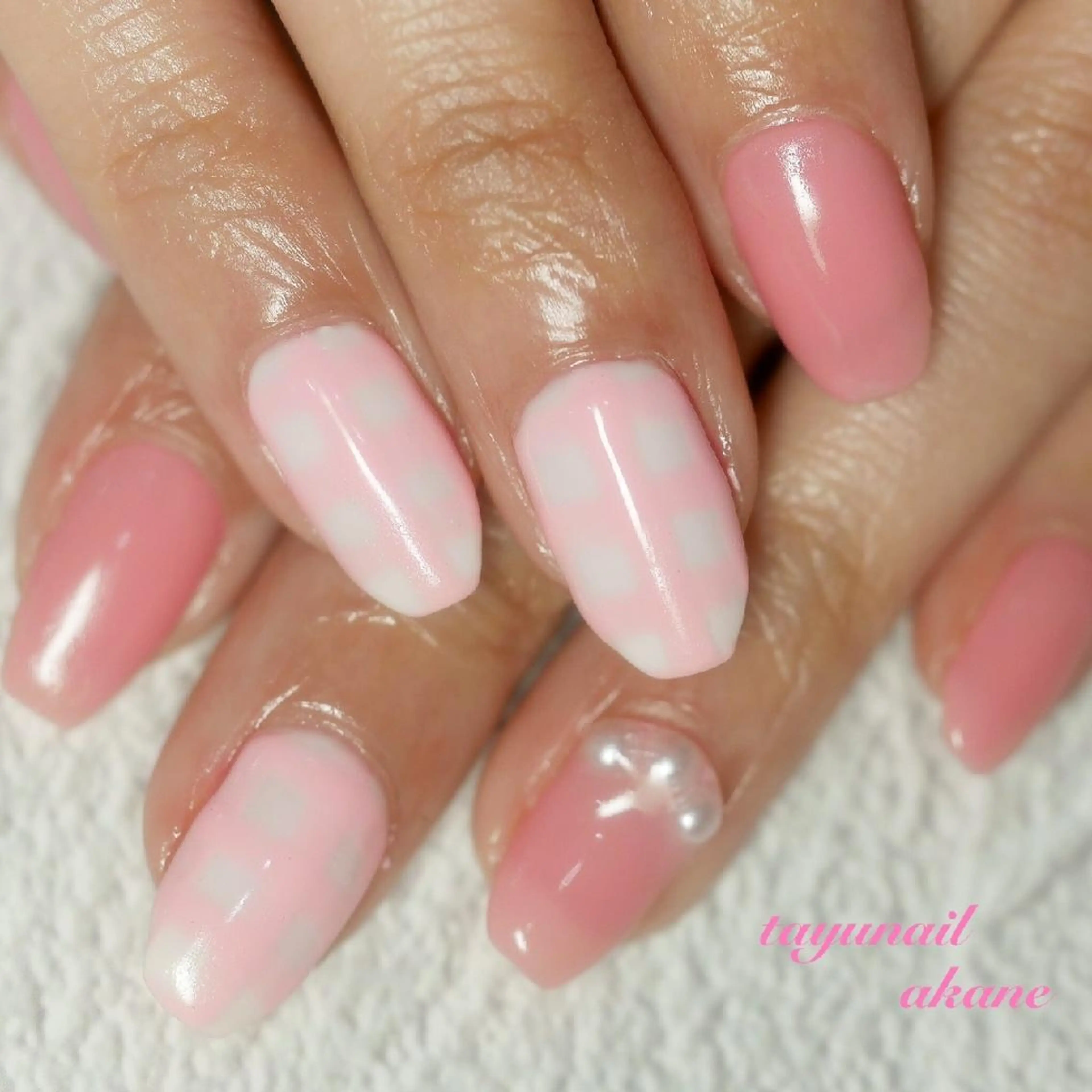 ネイル アートネイル ブルー ジェルネイル パラジェル ピンク ネイルサロン・ネイルスクール　たゆnail所属・ネイルサロン 【たゆnail】のネイルデザイン