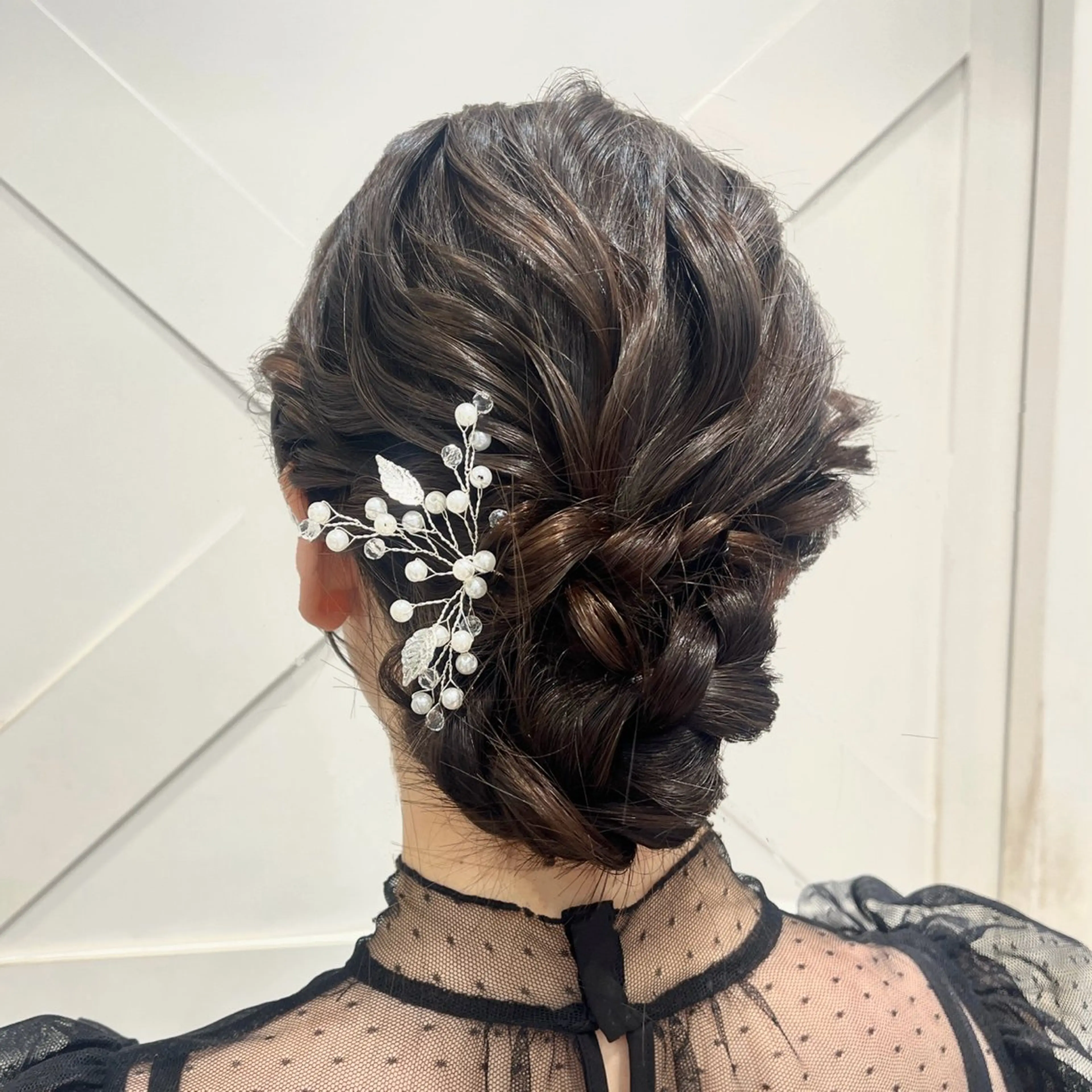 ヘアアレンジ 結婚式・ブライダル ヘアセット 韓国レイヤー 暖色カラー/さくらのヘアスタイル