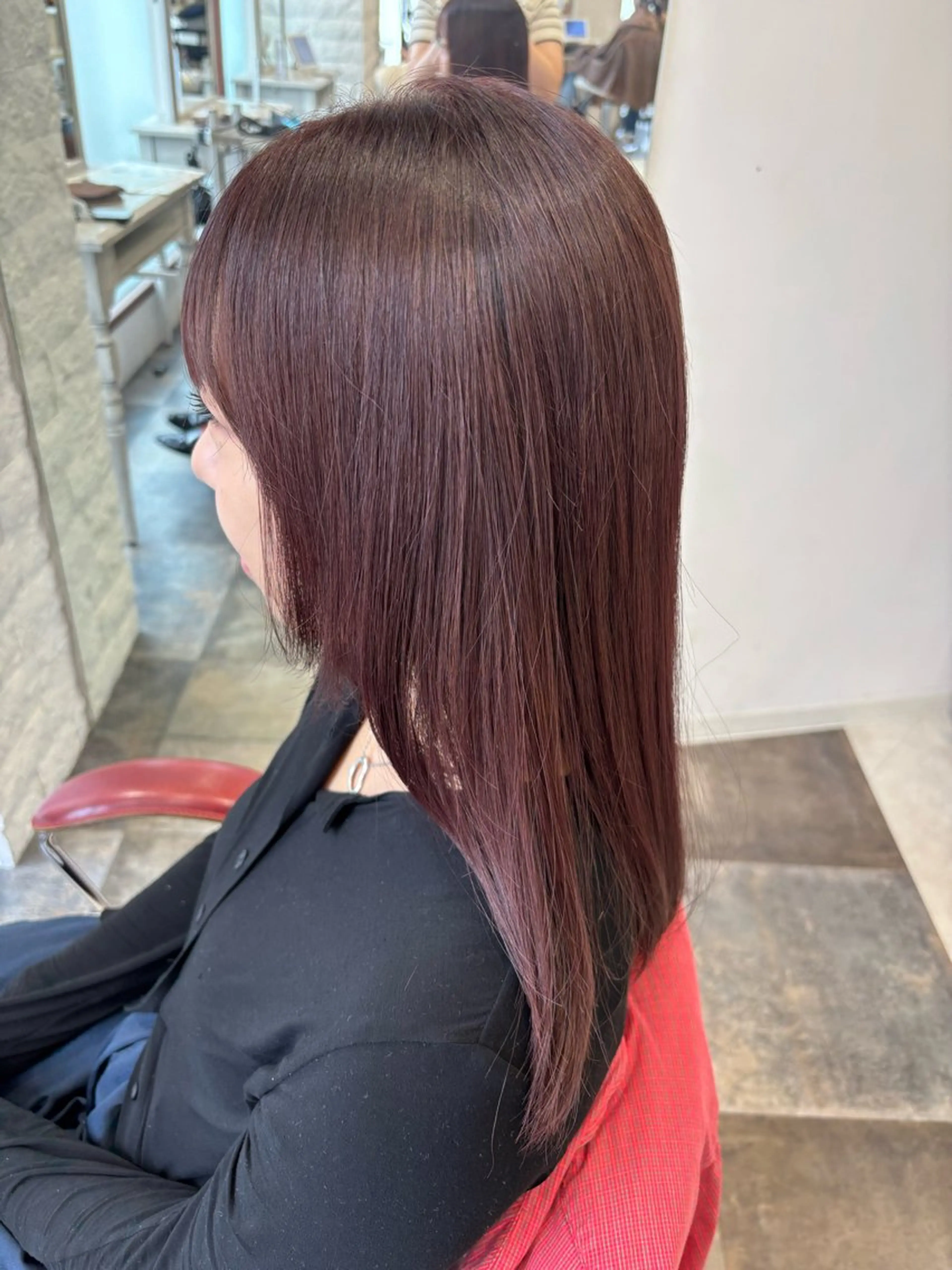 カラー ブラウンカラー ピンクカラー 永山 空和のヘアスタイル