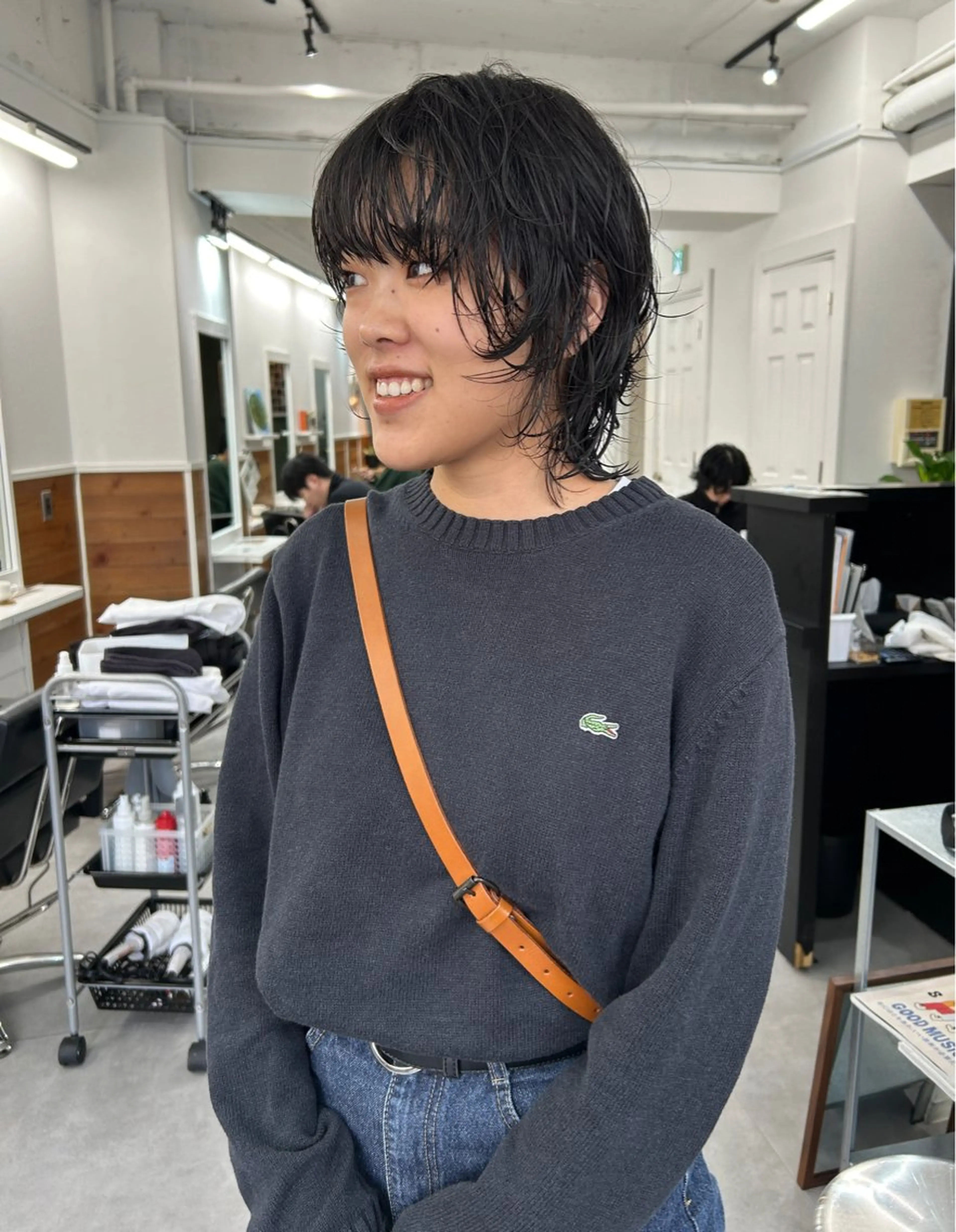 セミロング パーマ カット パーマ トリートメント レイヤーボブ/ 艶カラー/サナ🌼のヘアスタイル