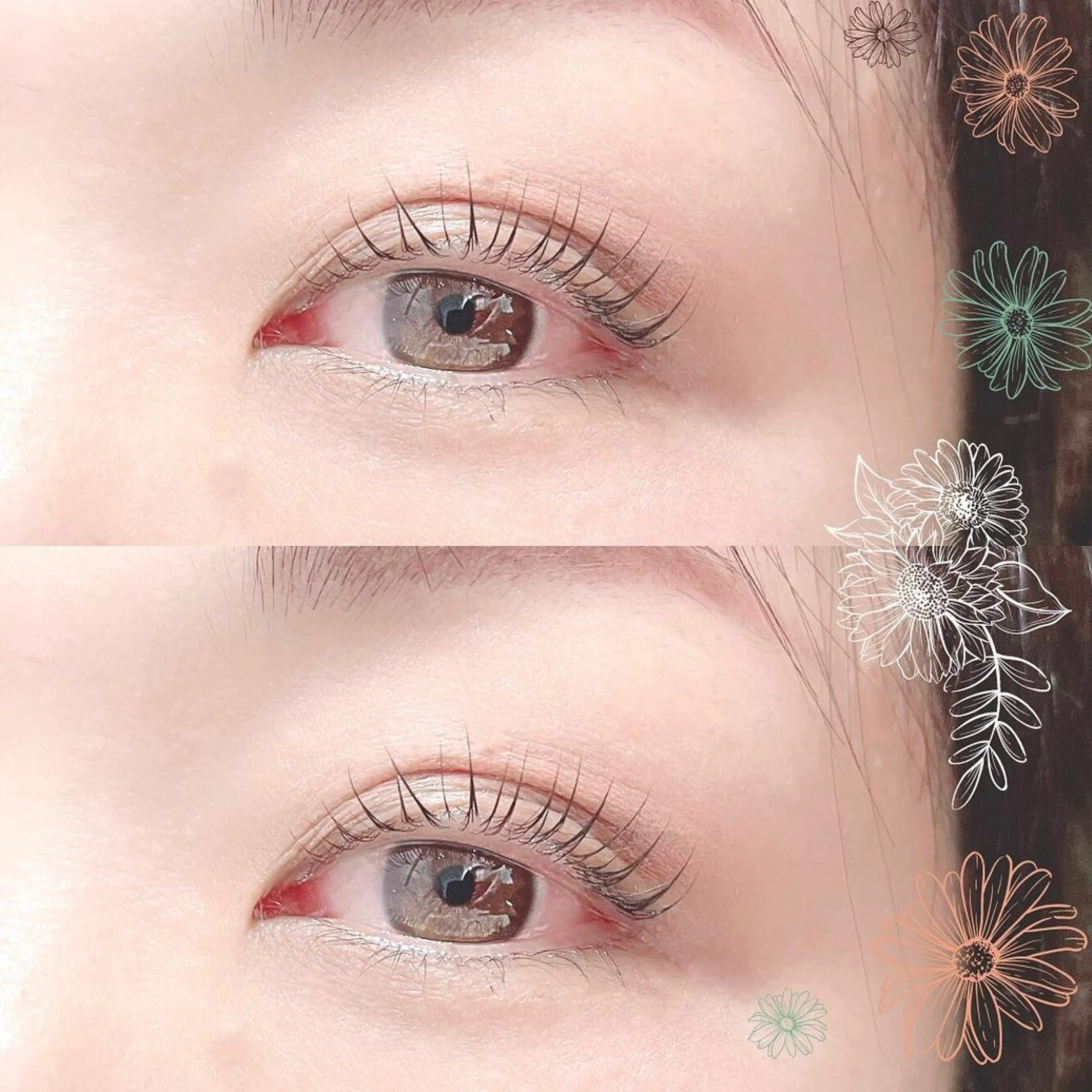 マツエク・マツパ フラットラッシュ パリジェンヌラッシュリフト まつげパーマ 下まつげエクステ 一重×まつ毛パーマ Mon mignonのマツエク・マツパデザイン