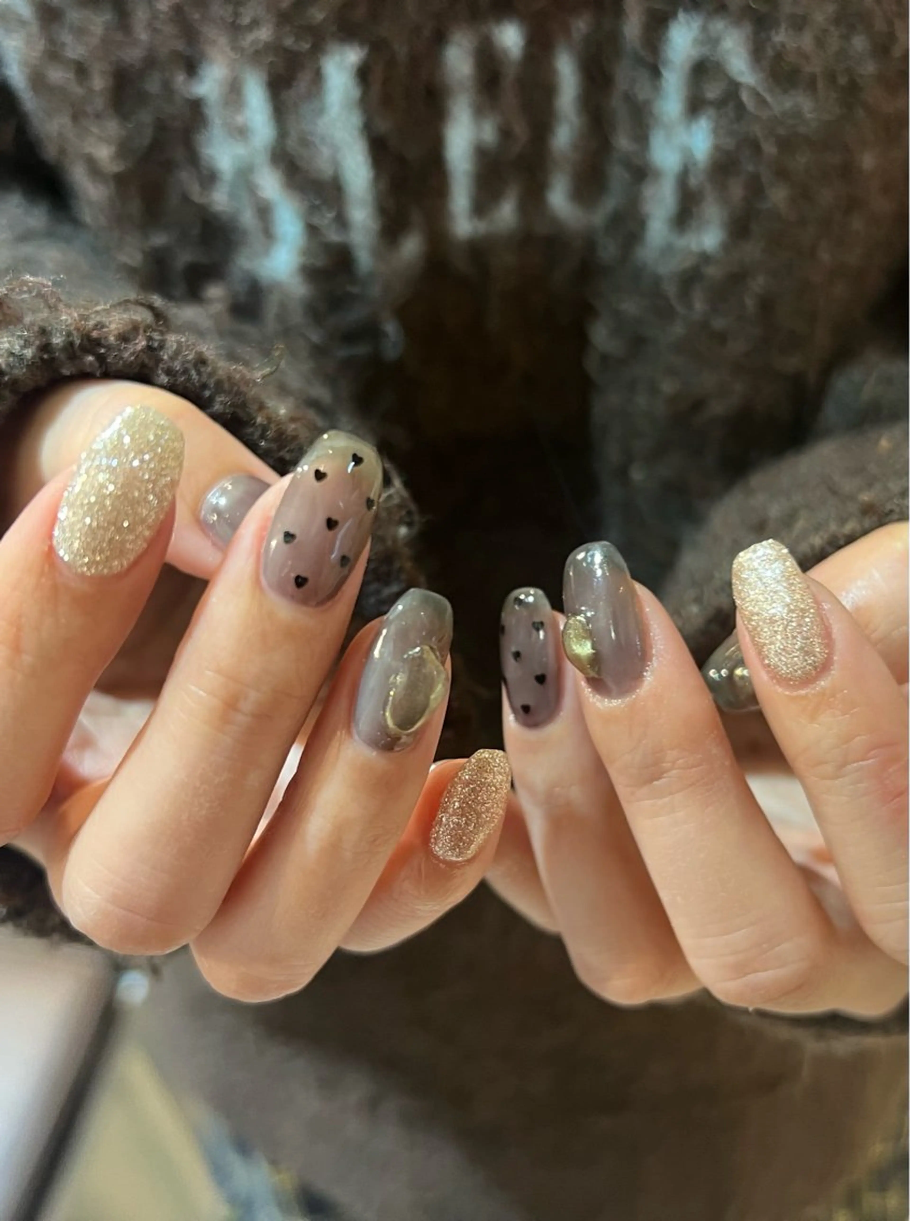 ネイル ニュアンスネイル バレンタイン ハンドネイル CHAFF 水口のネイルデザイン