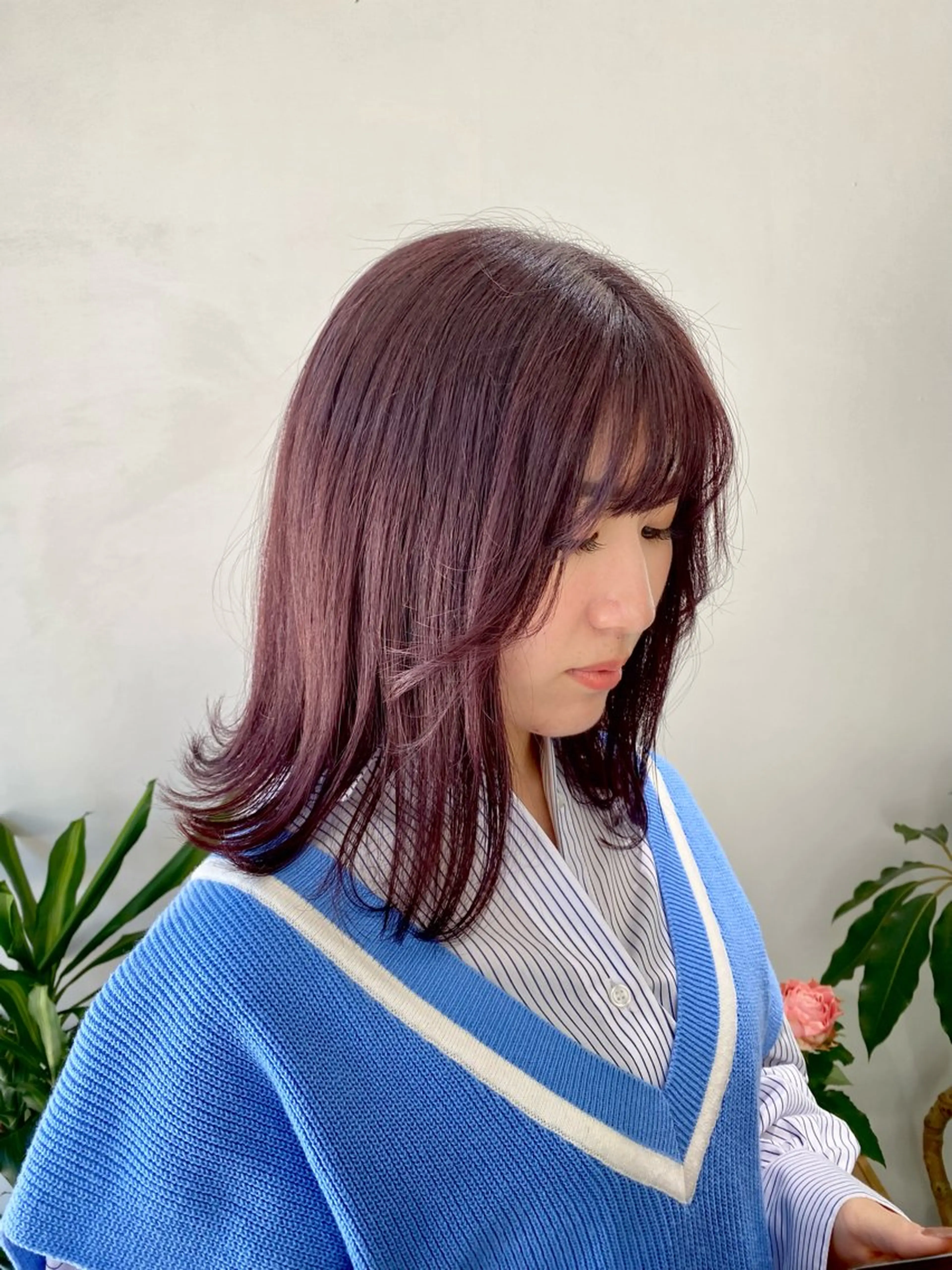ミディアム パープルカラー 🪻花屋併設🪻秀島 有紀のヘアスタイル