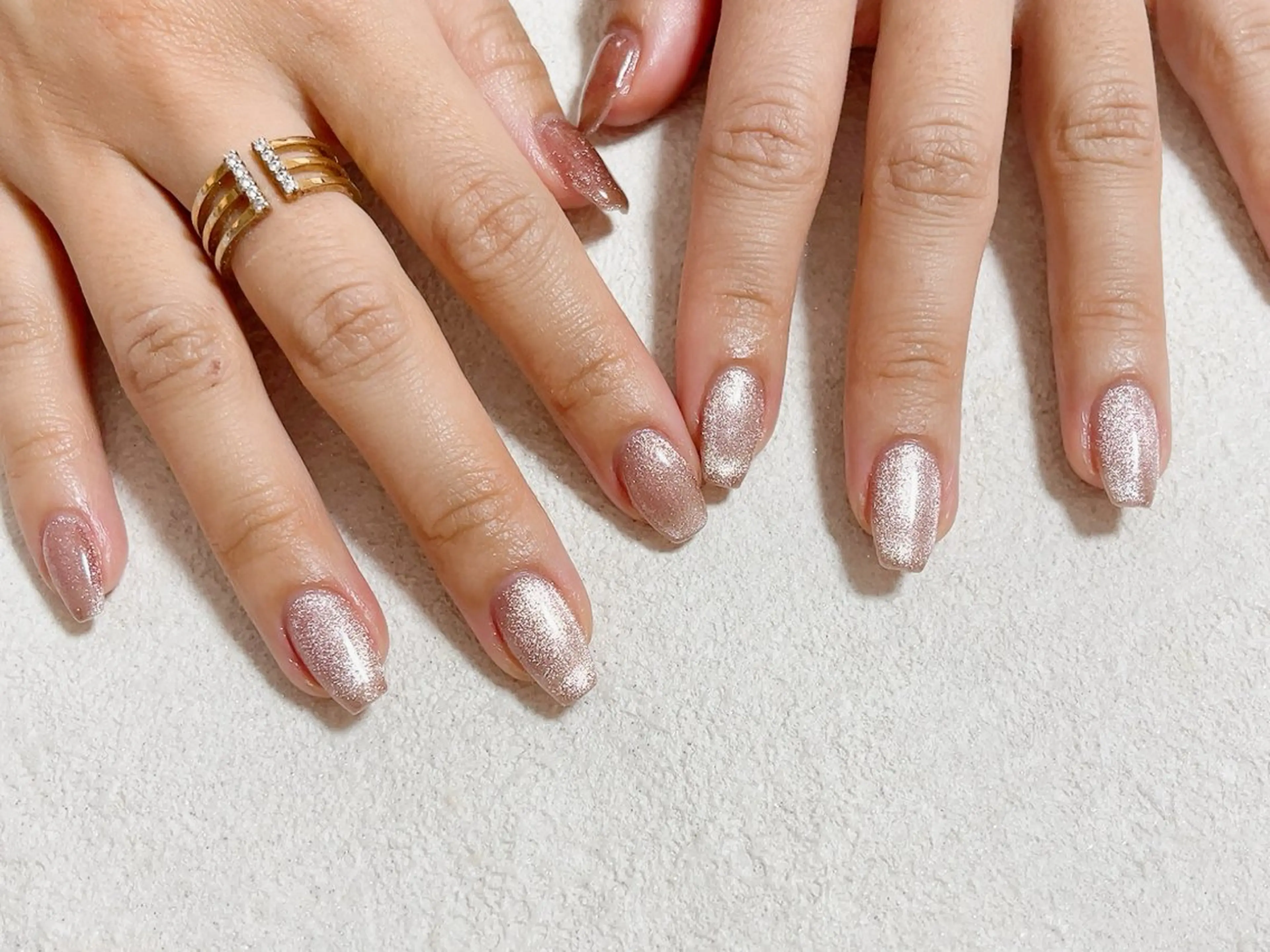 ネイル ジェルネイル マグネットネイル メンズネイル パラジェル ピンク kiki nail たまプラーザのネイルデザイン