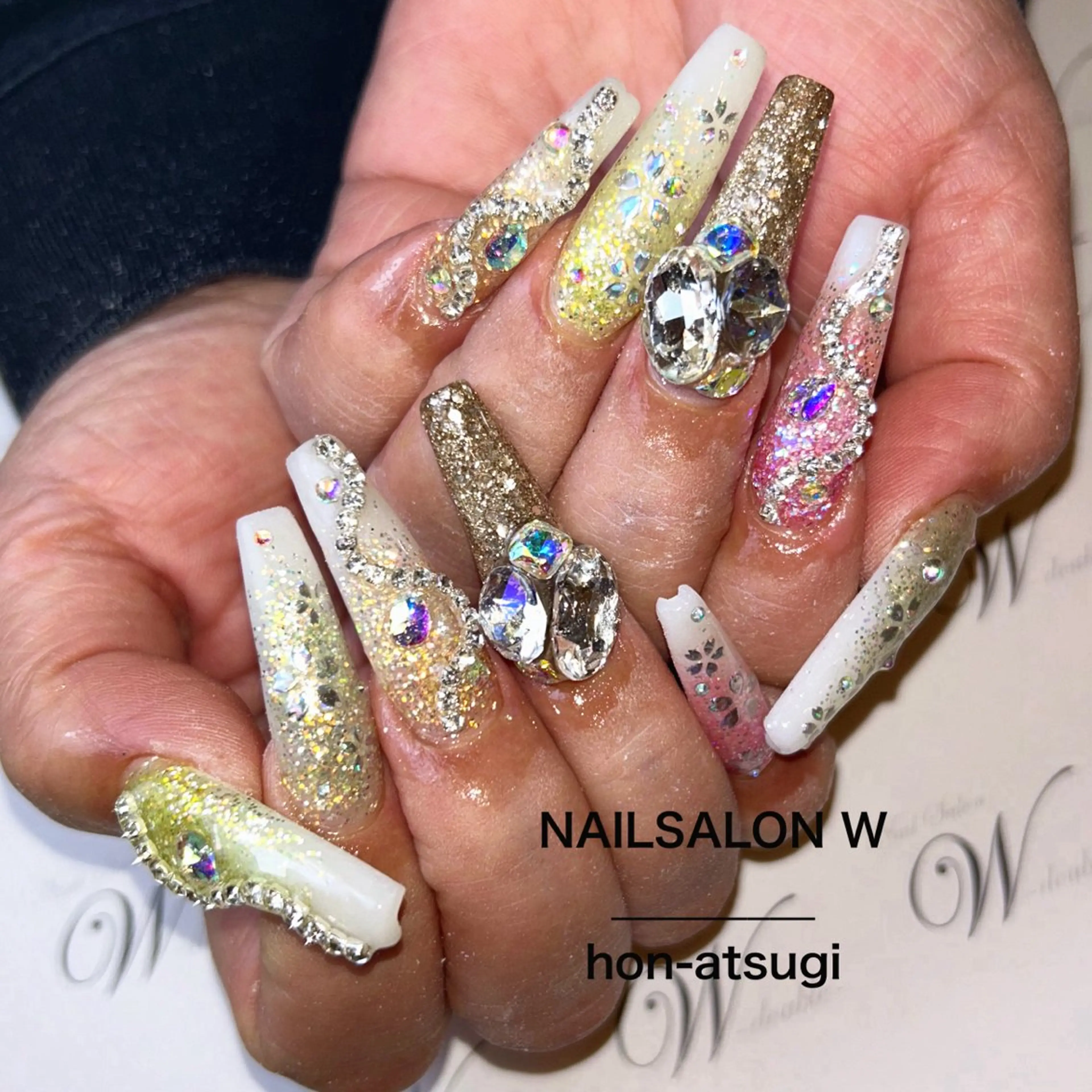 ロング ロング ハンドネイル ネイルサロン ダブルのネイルデザイン