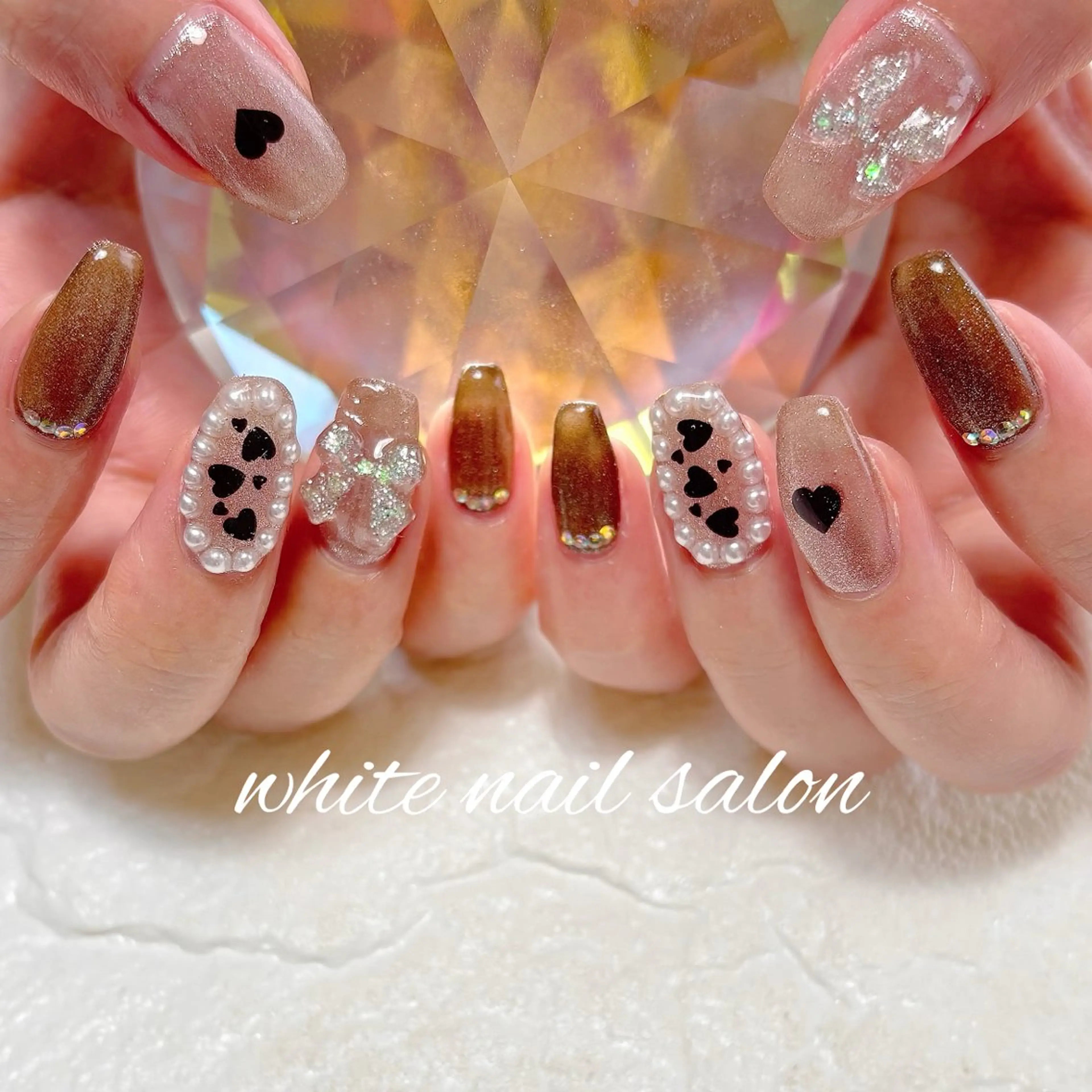 ネイル フットネイル ラメ(グリッター) ハンドネイル white nail salonのネイルデザイン