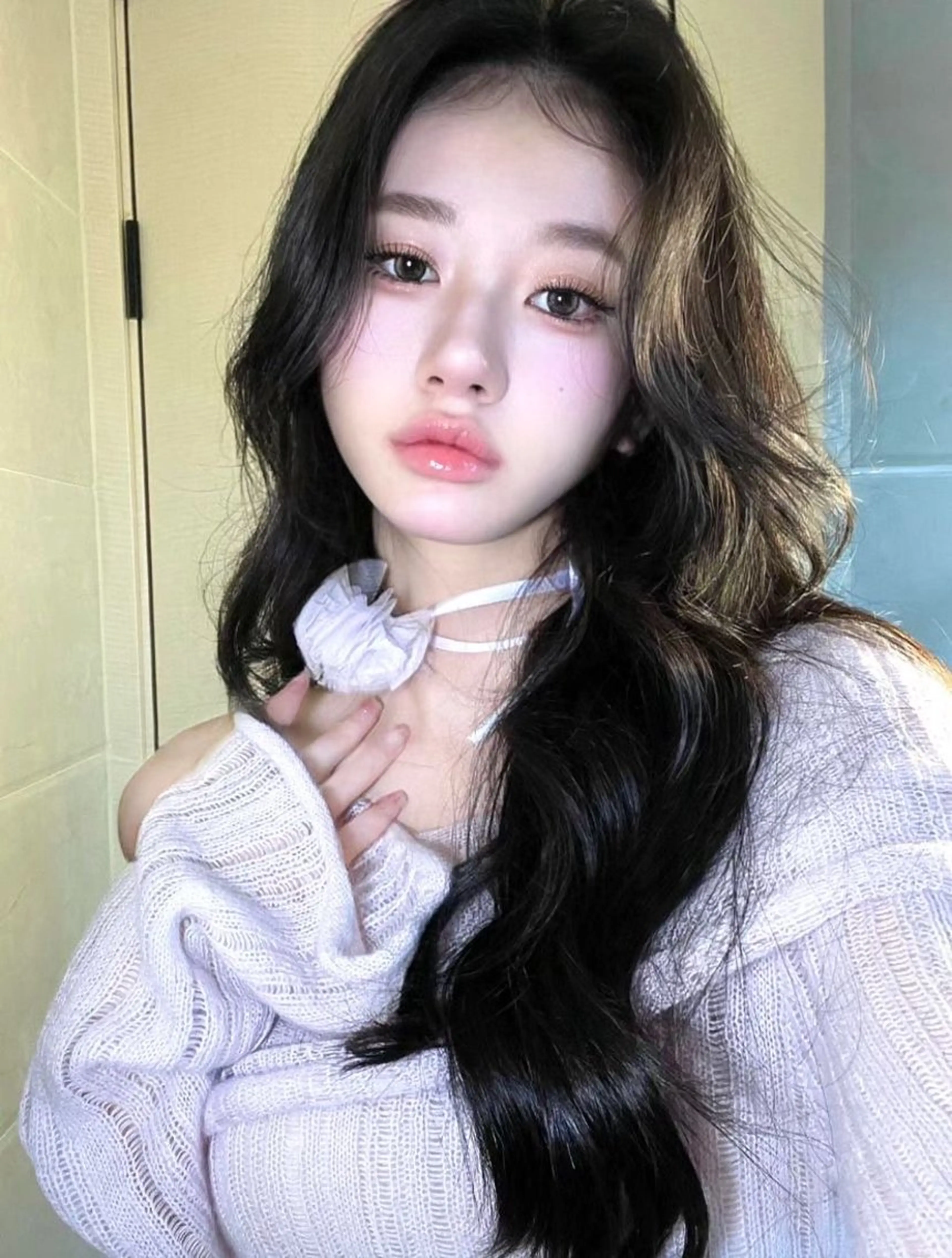 ロング カラー カット ヘアカラー 韓国風暗髪ヘア🤍 🫧MIREIのヘアスタイル