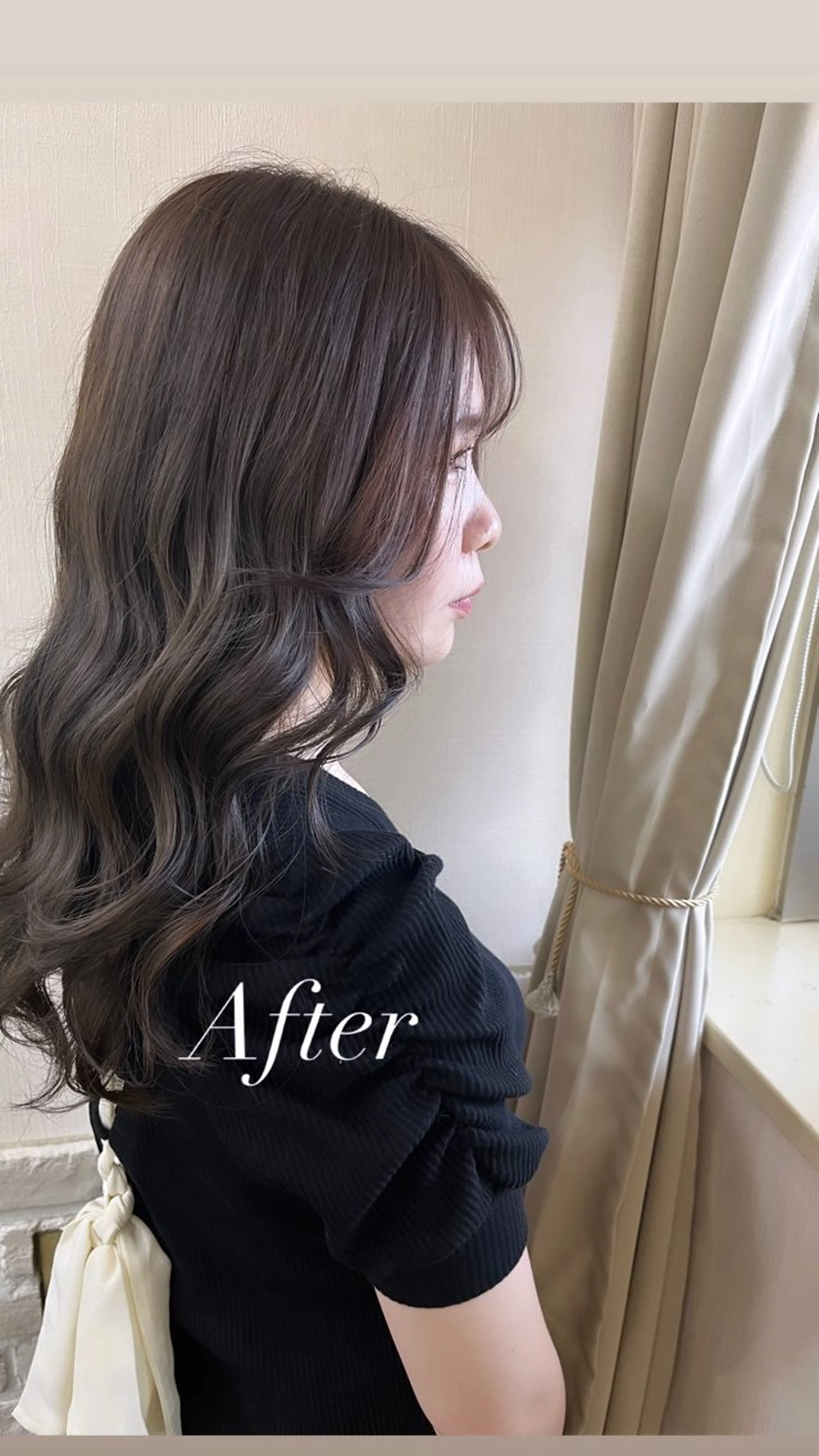 セミロング カラー ベージュカラー ブリーチ ブラウンカラー ブラウンベージュ ヘアカラー きむえり/髪質改善 /セット/カラーのヘアスタイル