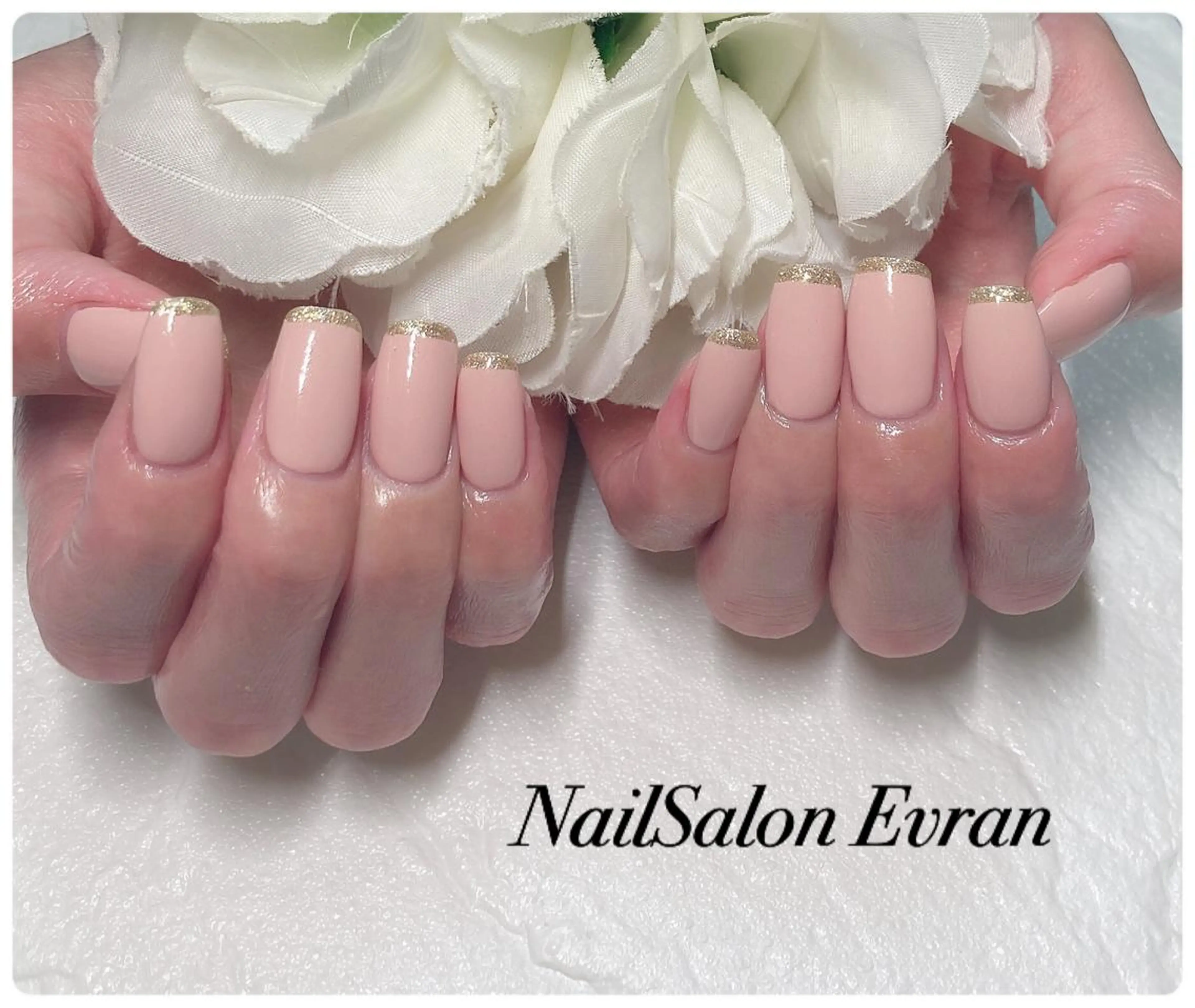 ネイル フレンチネイル ラメ(グリッター) ハンドネイル Nail salon Evranのネイルデザイン