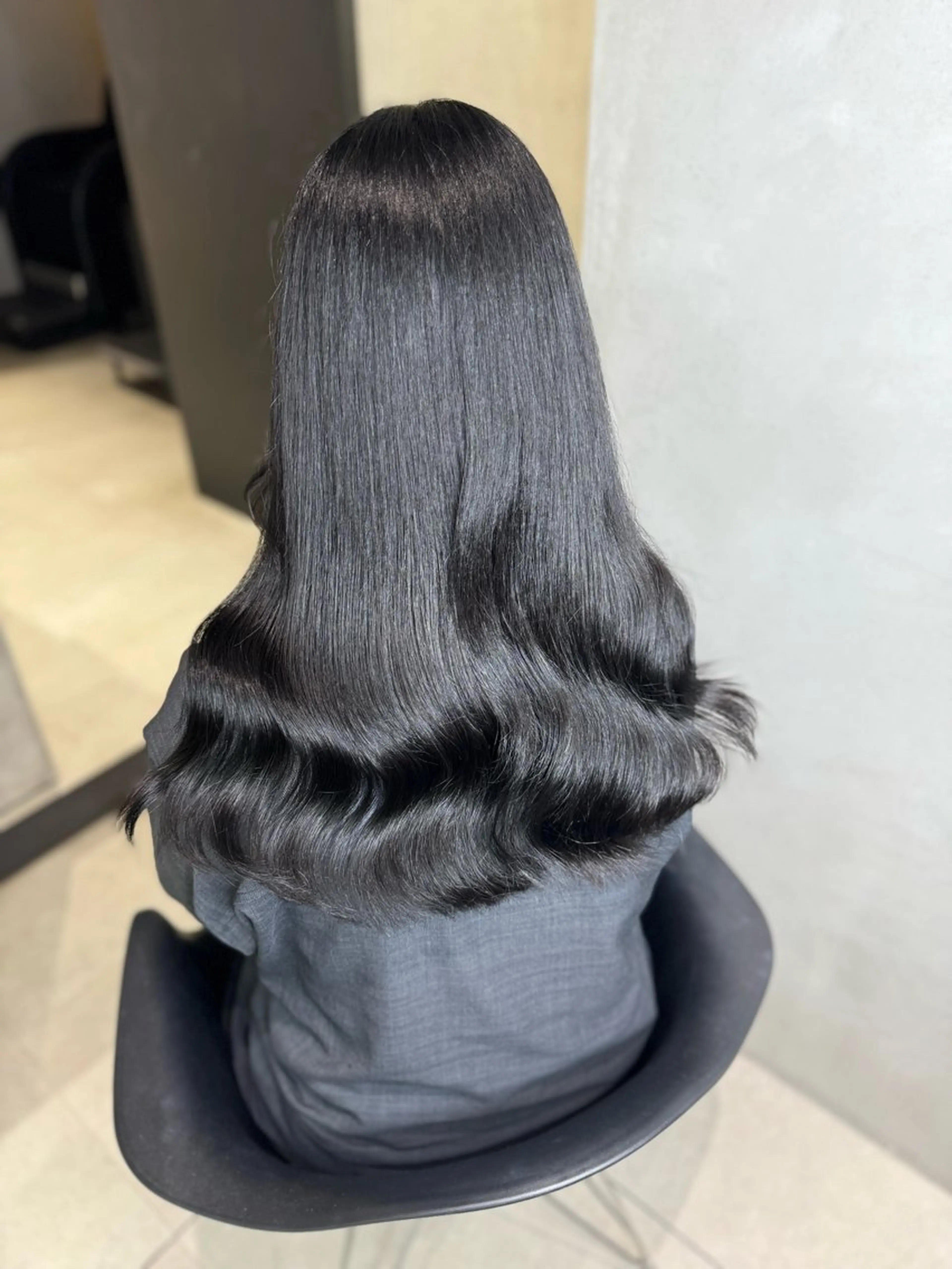 ロング カラー 黒髪 ロング 大阪 梅田/ ハイトーン/エクステのヘアスタイル