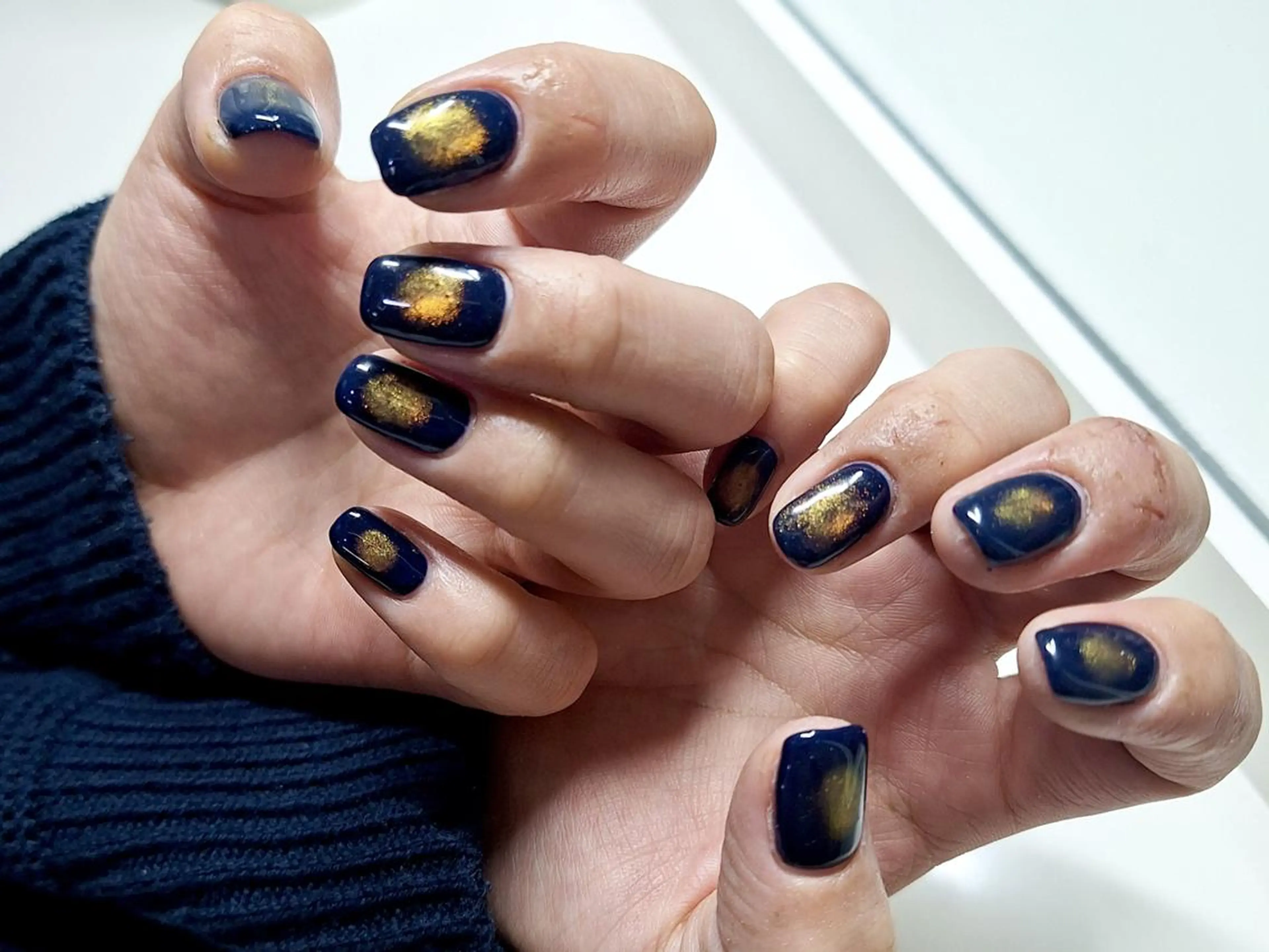 ネイル ジェルネイル 韓国ネイル マグネットネイル ニュアンスネイル ワンホンネイル nailstudio eviz新宿店のネイルデザイン