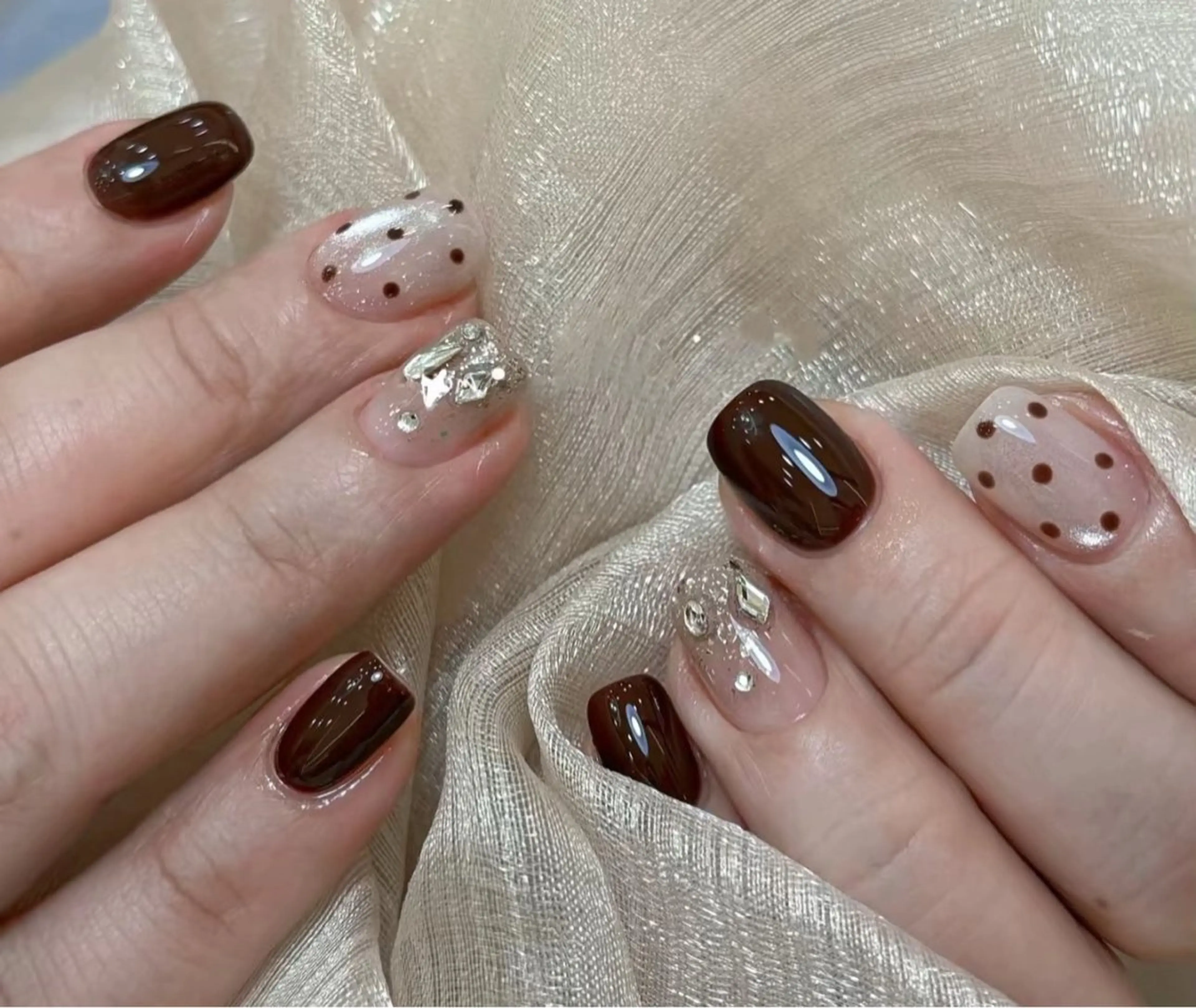 ネイル ハンドネイル 🎀PG🩵 ネイルサロンのネイルデザイン