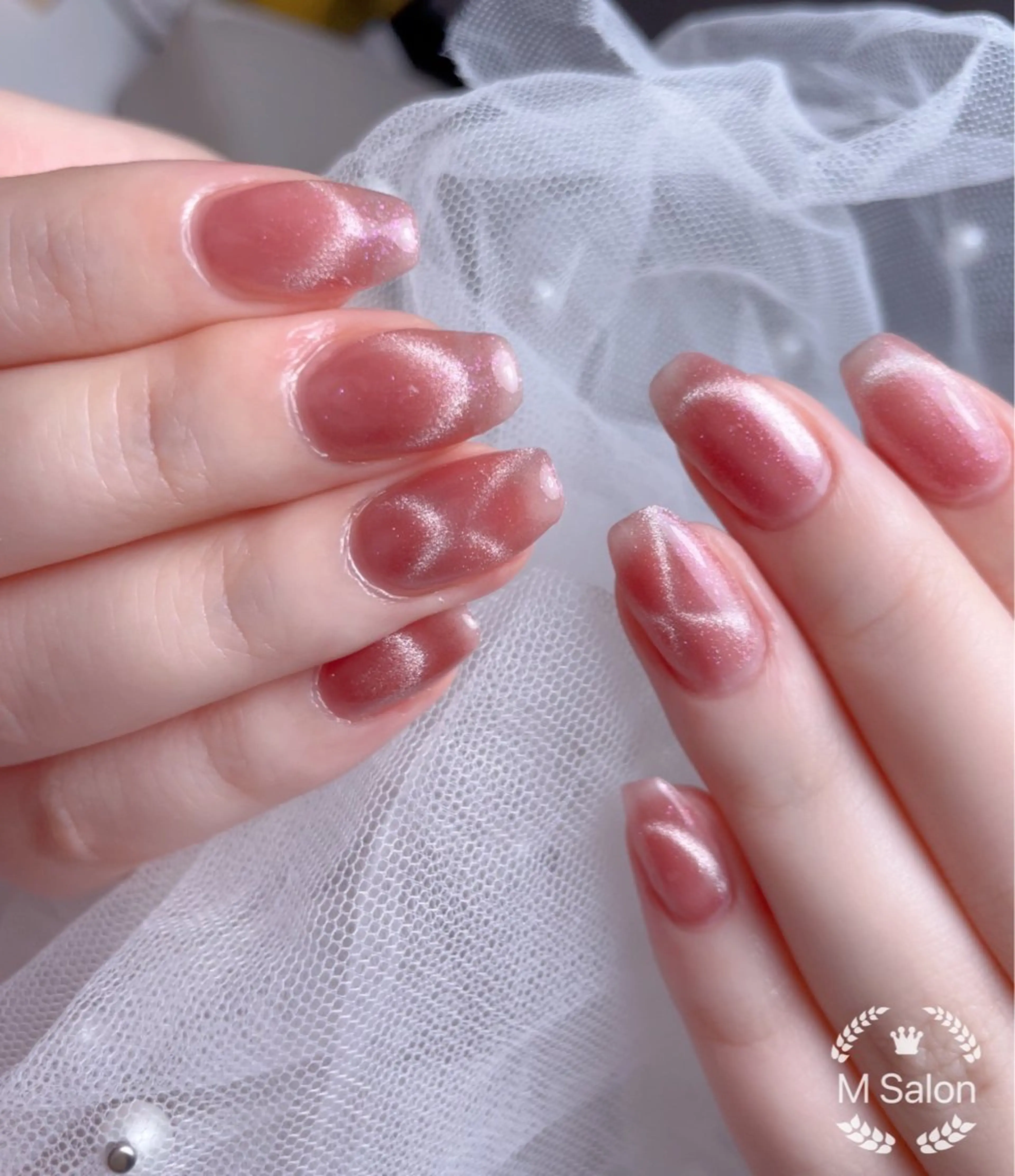 ネイル ブルー フレンチネイル マグネットネイル ニュアンスネイル オフィスネイル ハンドネイル Mnail _KKのネイルデザイン