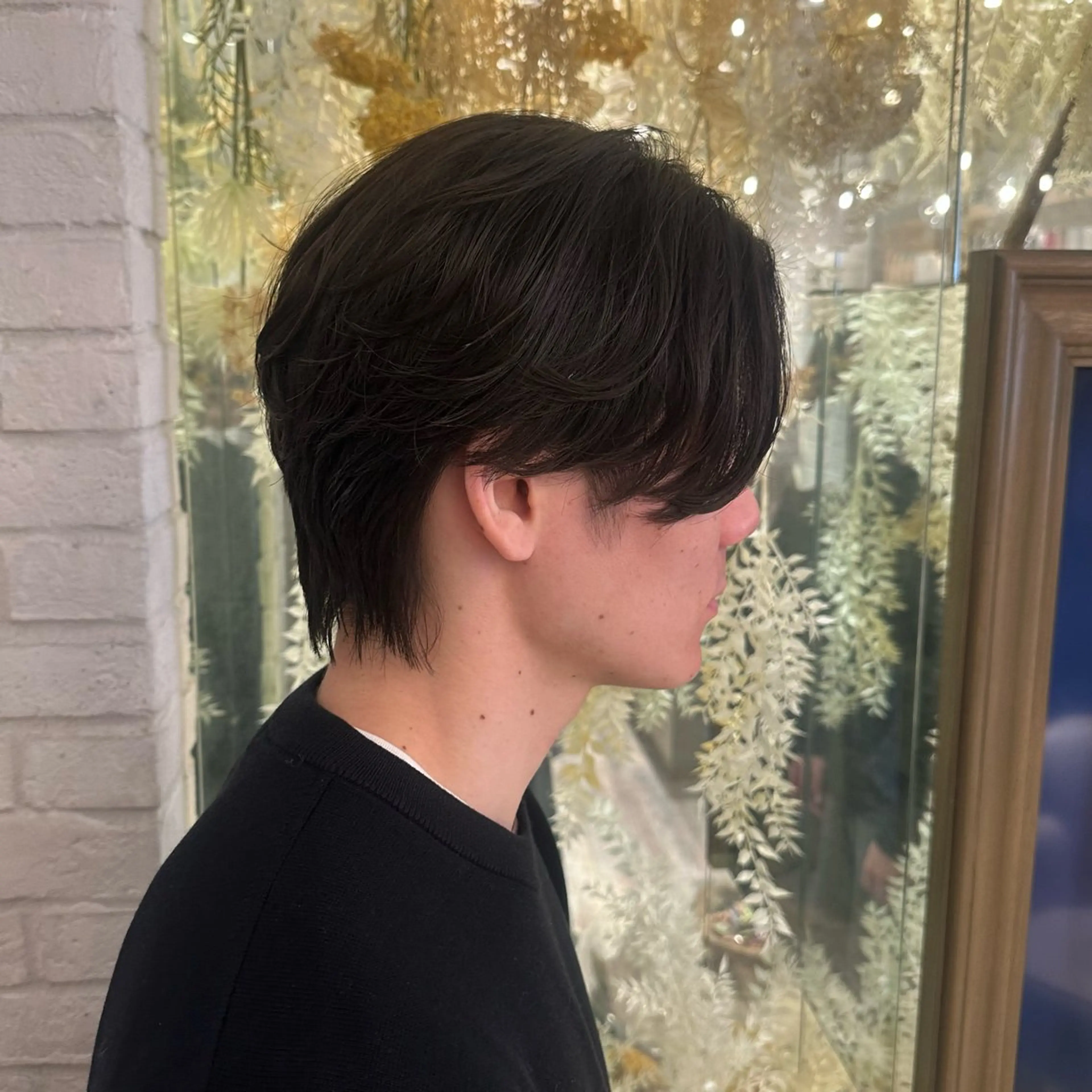 ショート パーマ メンズ センターパート メンズパーマ レイヤーカット 暗髪/ YU-KIのヘアスタイル