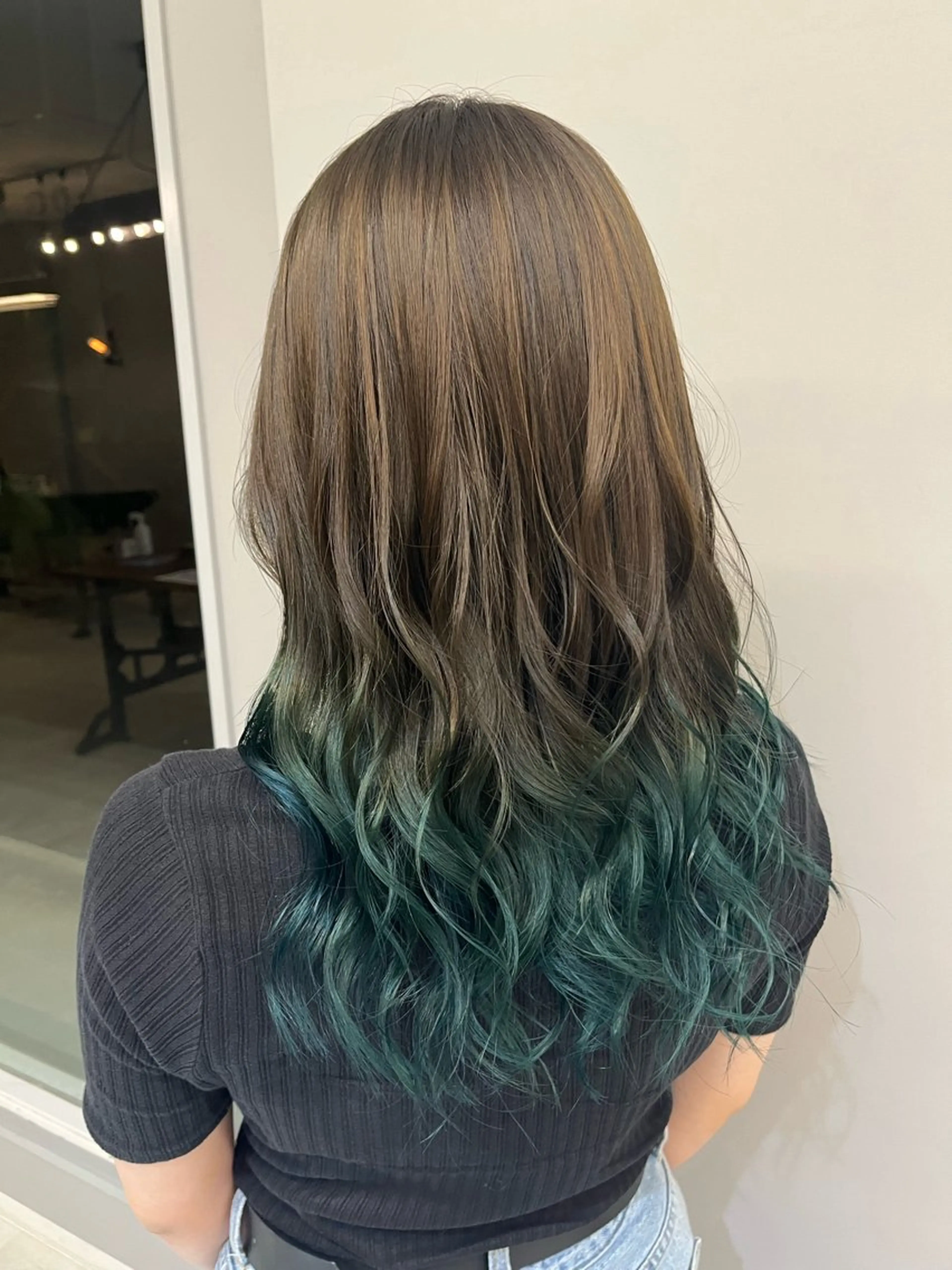 セミロング カラー ブリーチ グラデーションカラー 髪質改善/韓国風 /岡崎/松尾優依のヘアスタイル