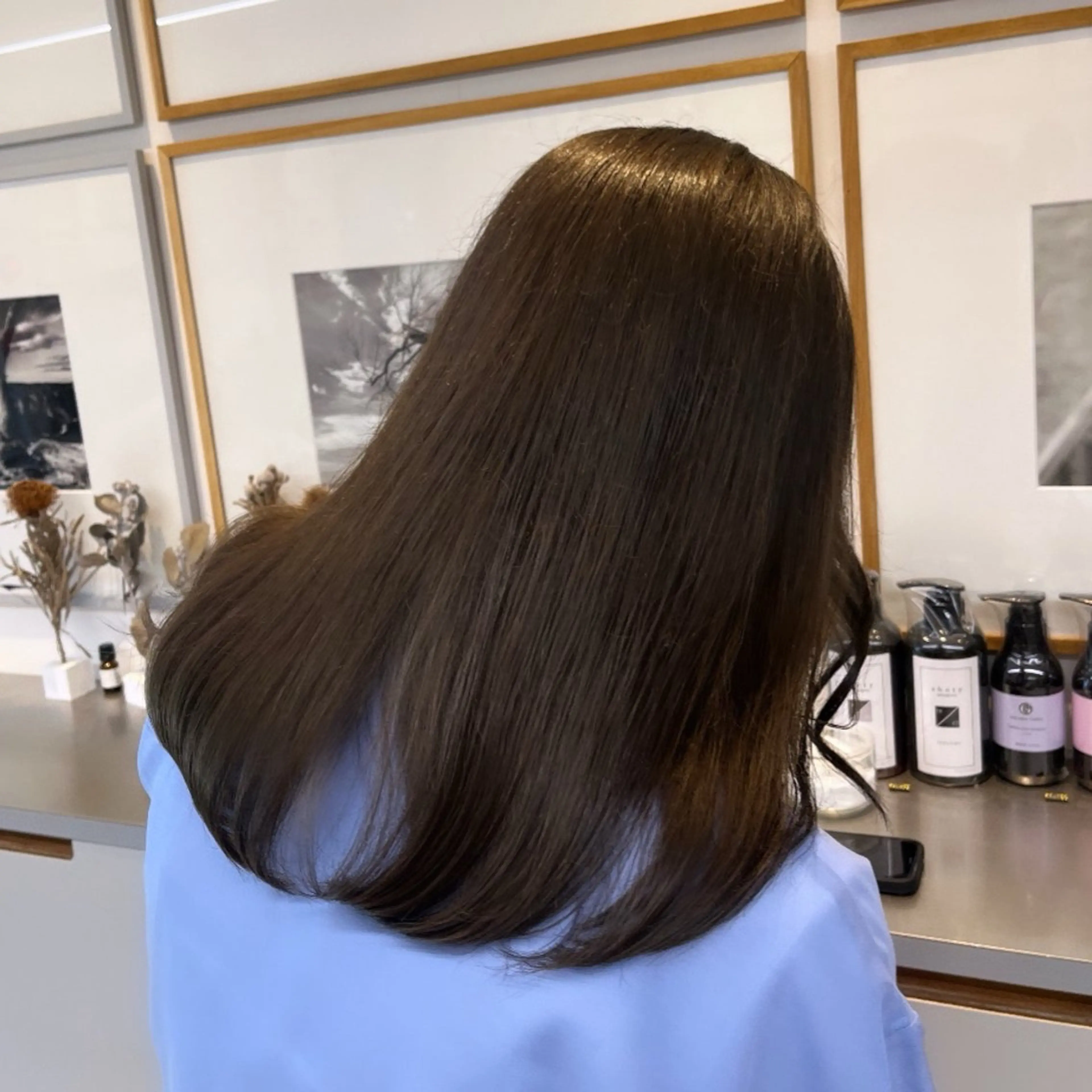 ミディアム カラー ブラウンカラー 透明感カラー グレージュ オリーブブラウン オリーブグレージュ ヘアカラー トリートメント ヘッドスパ ヘアセット カジュアルを女っぽく 𝗮𝘆𝗮𝗰𝗼のヘアスタイル