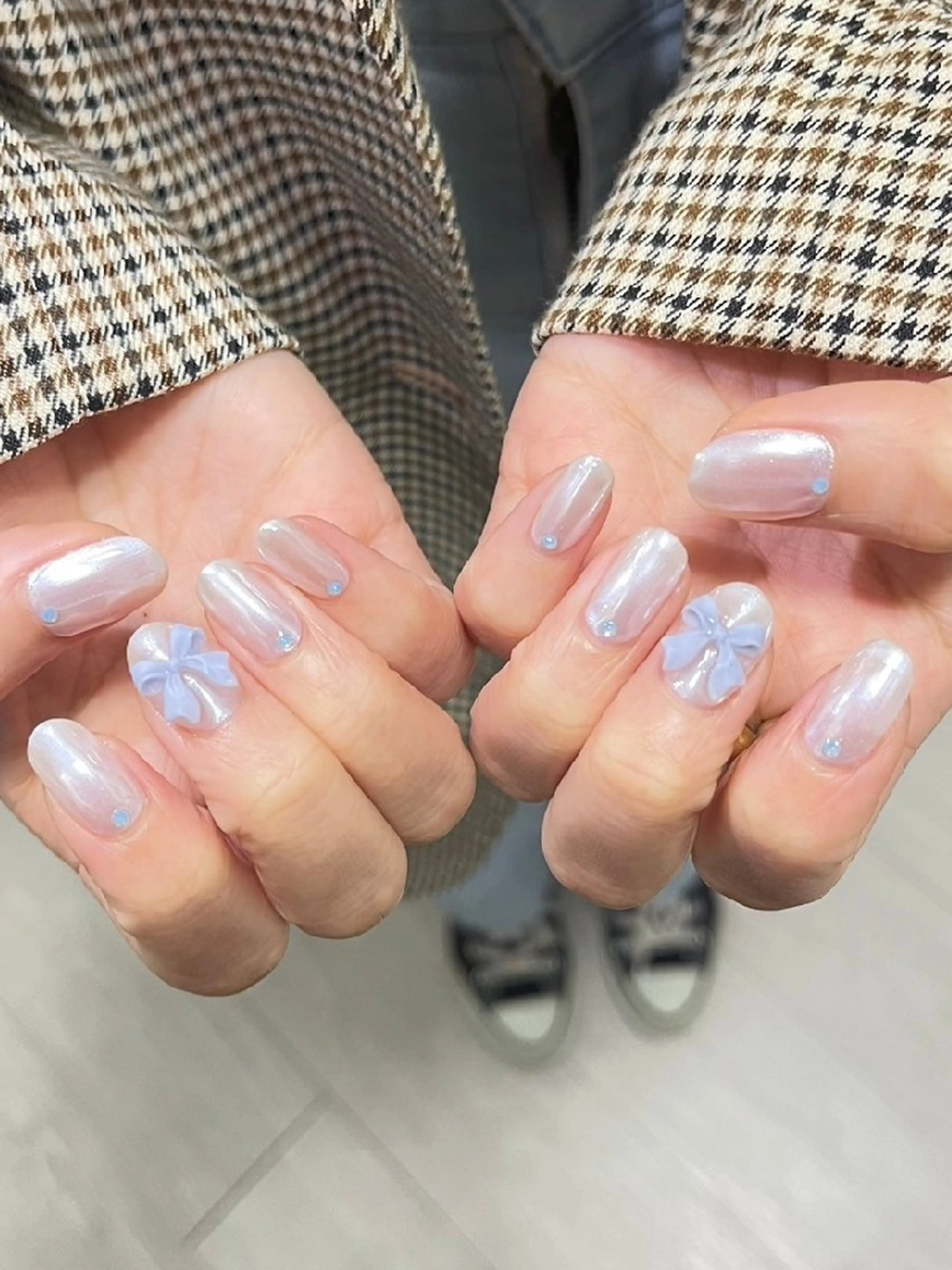 ネイル リボン ハンドネイル Private salonl 19のマツエク・マツパデザイン