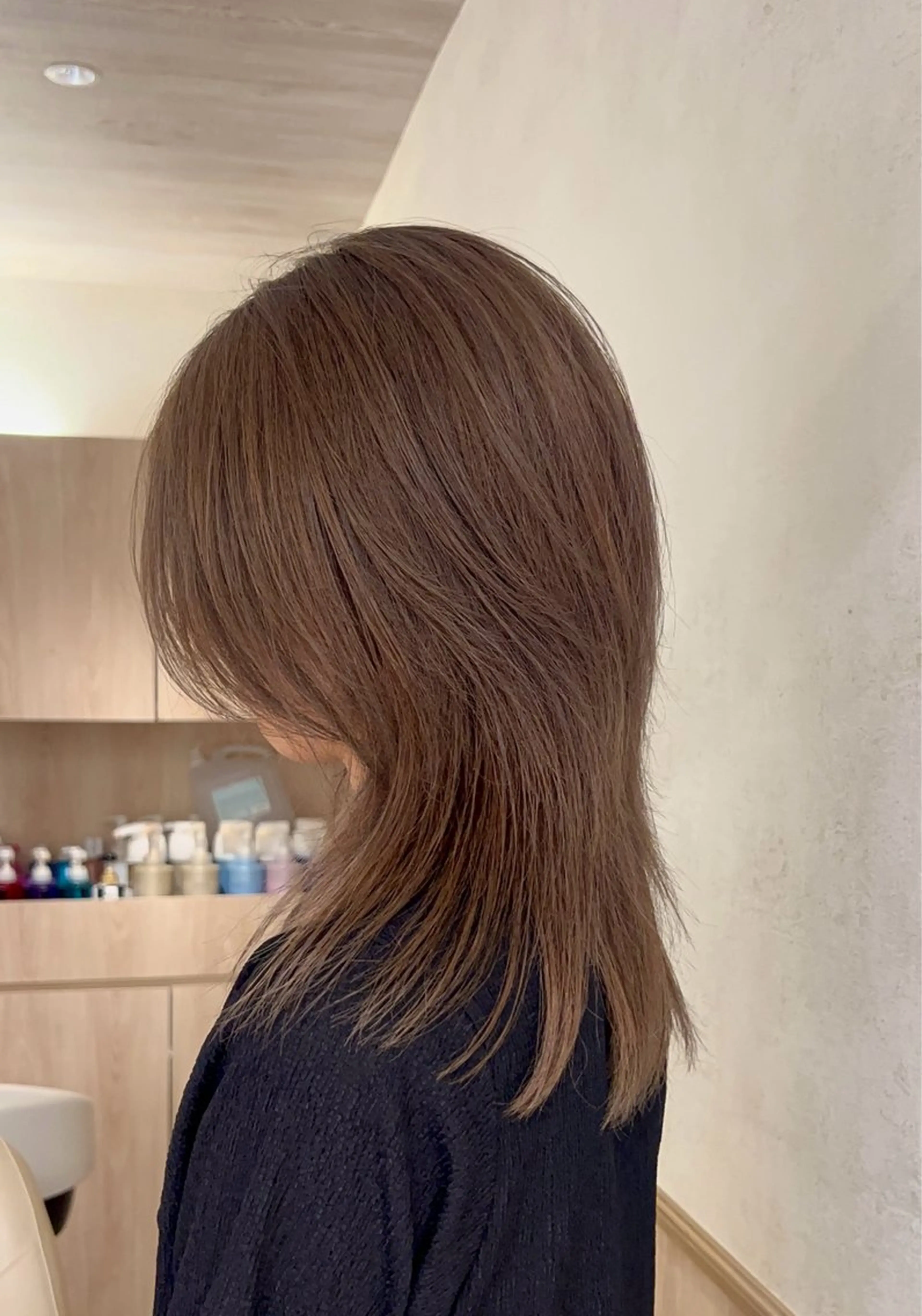 セミロング ヘアカラー 🧶透明感カラー/ Yuzu/ベージュのヘアスタイル