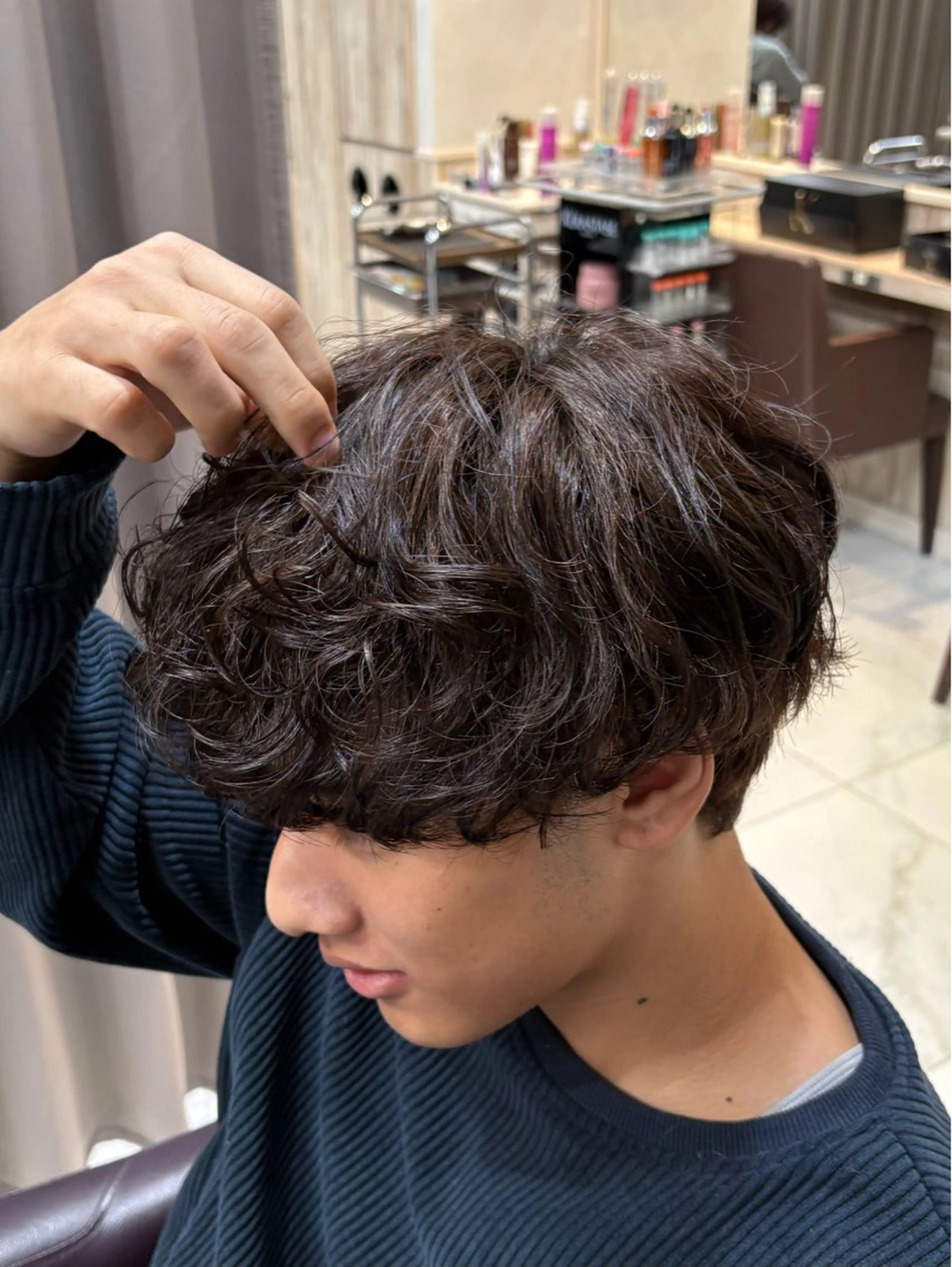 ショート パーマ メンズ カット パーマ GRANDEUR ryuのヘアスタイル