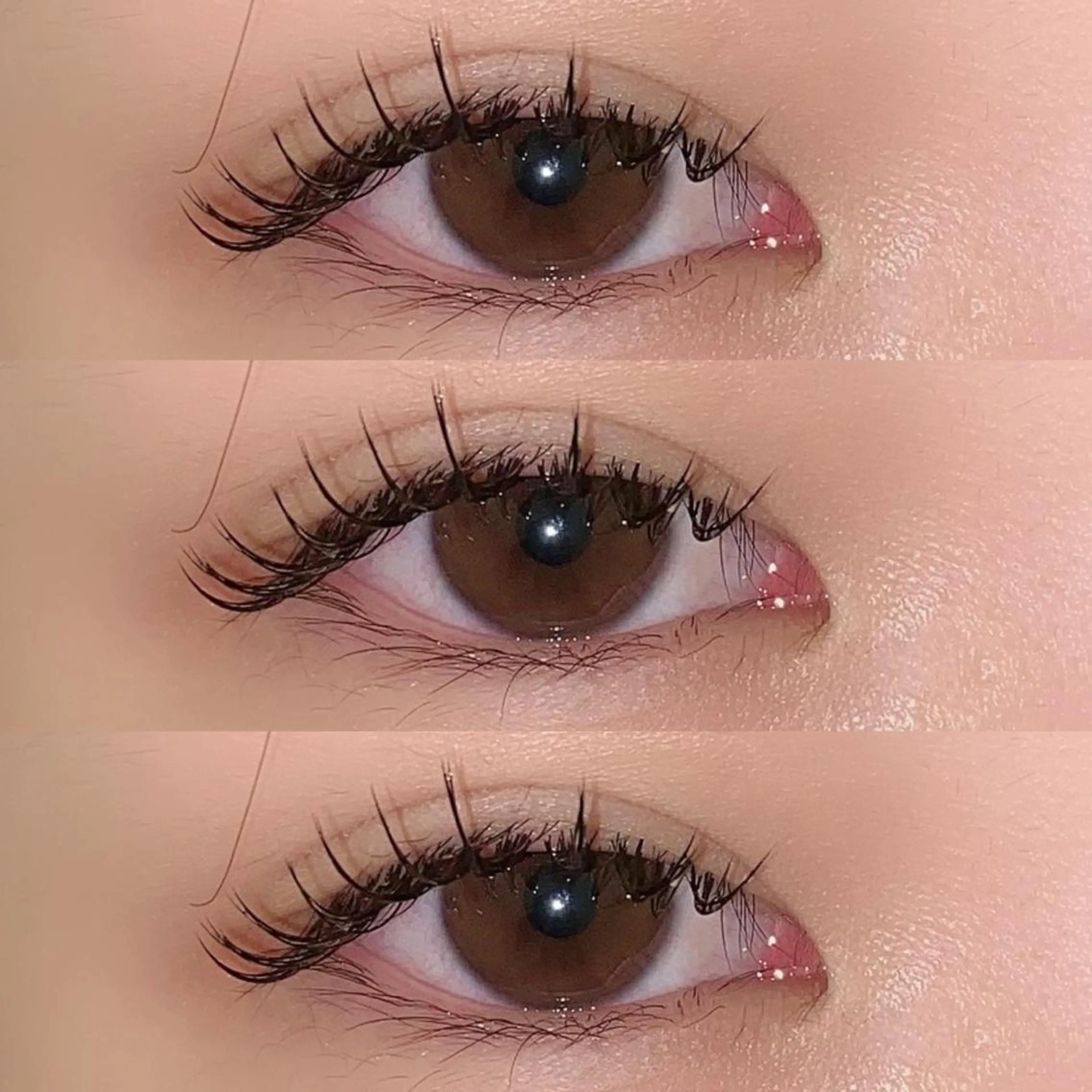 マツエク・マツパ 束感まつ毛 フラットラッシュ 韓国風マツエク パリジェンヌラッシュリフト ボリュームラッシュ 肌に馴染むハイトーン /ミルクティーカラーのヘアスタイル