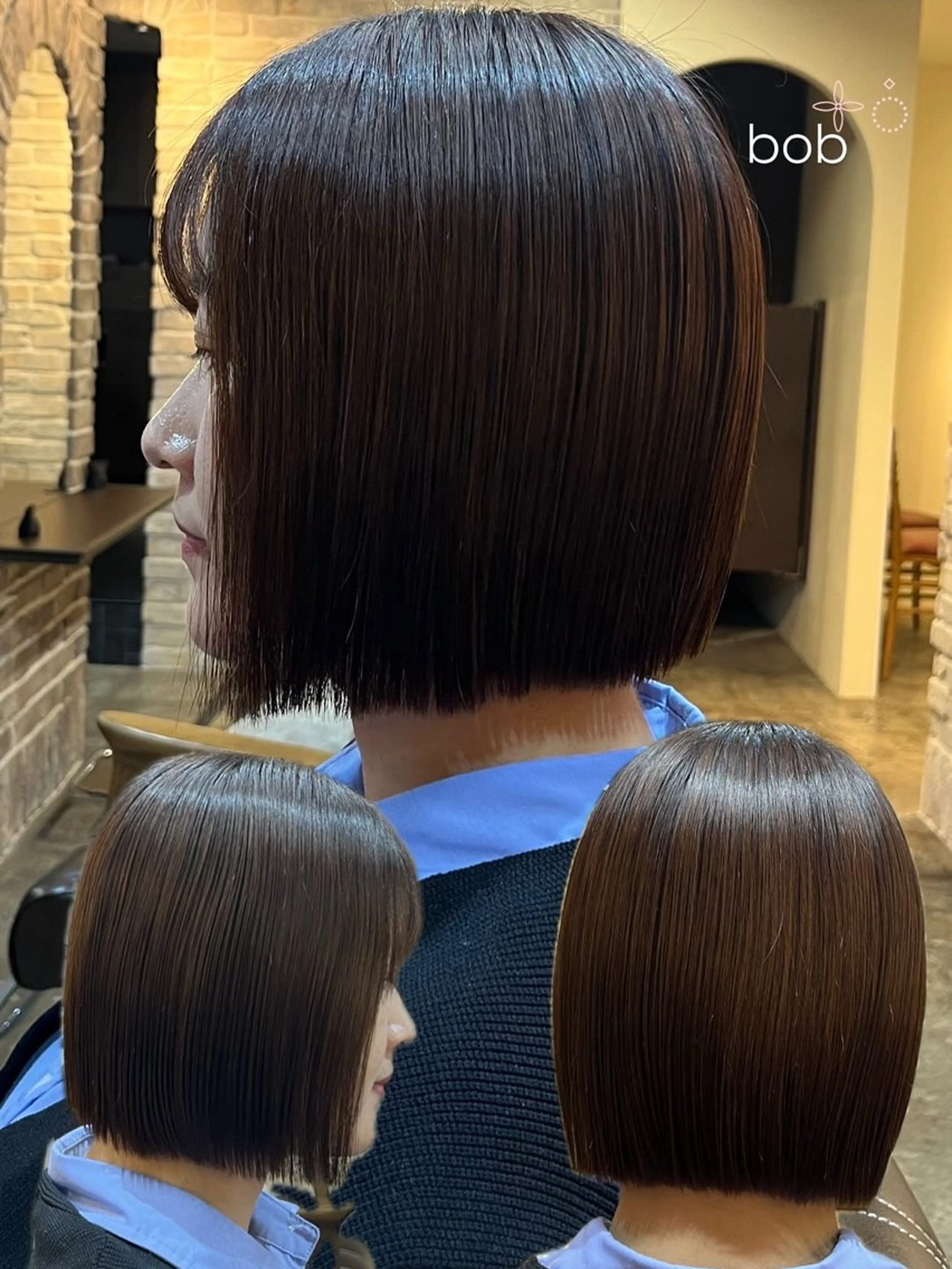 ショート 切りっぱなしボブ ボブ メンズパーマ/透明感 カラー/徳田真緒のヘアスタイル