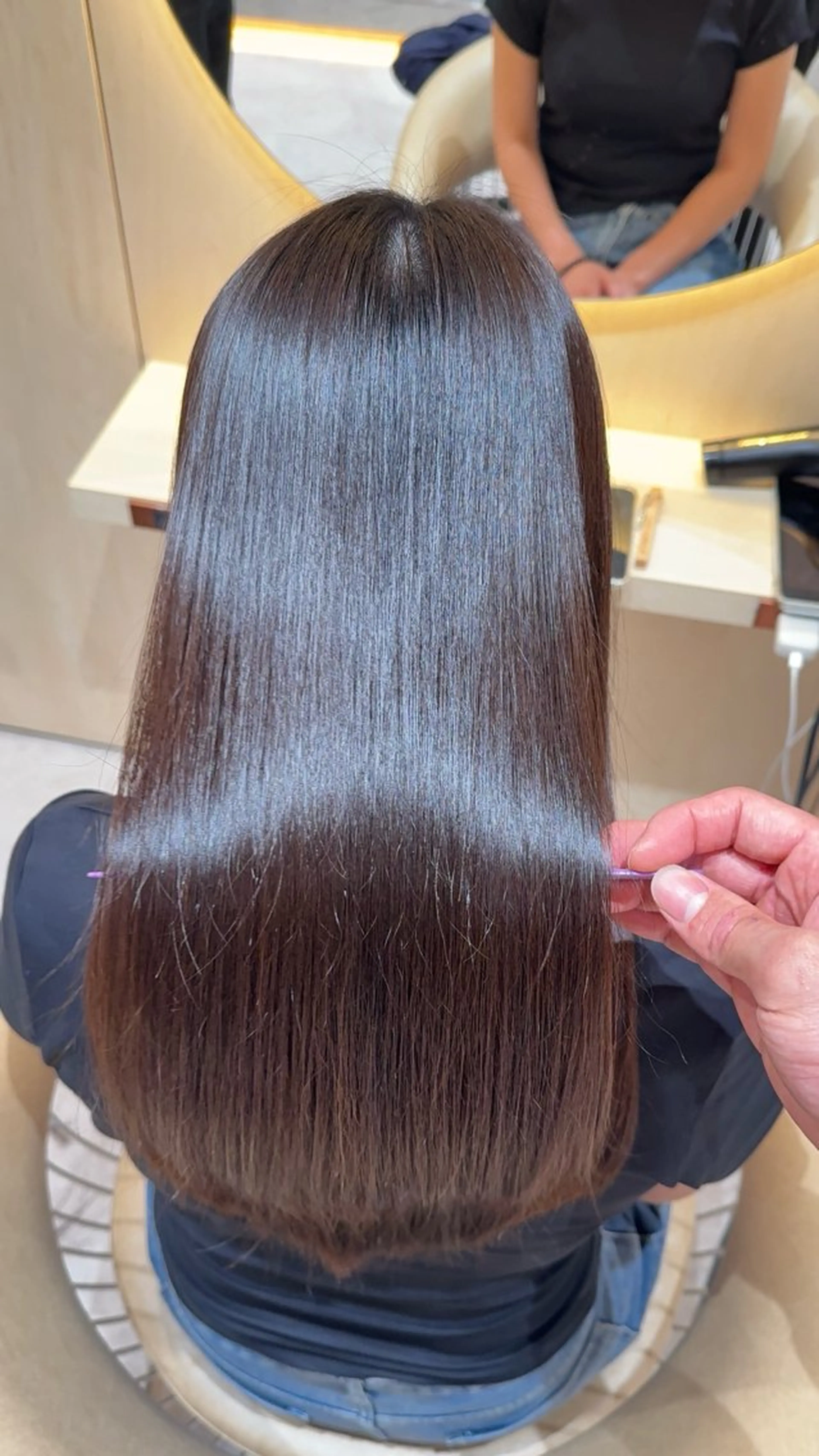 セミロング カラー カット ヘアカラー 縮毛矯正 レイヤー❣️縮毛矯正 川村利幸のヘアスタイル