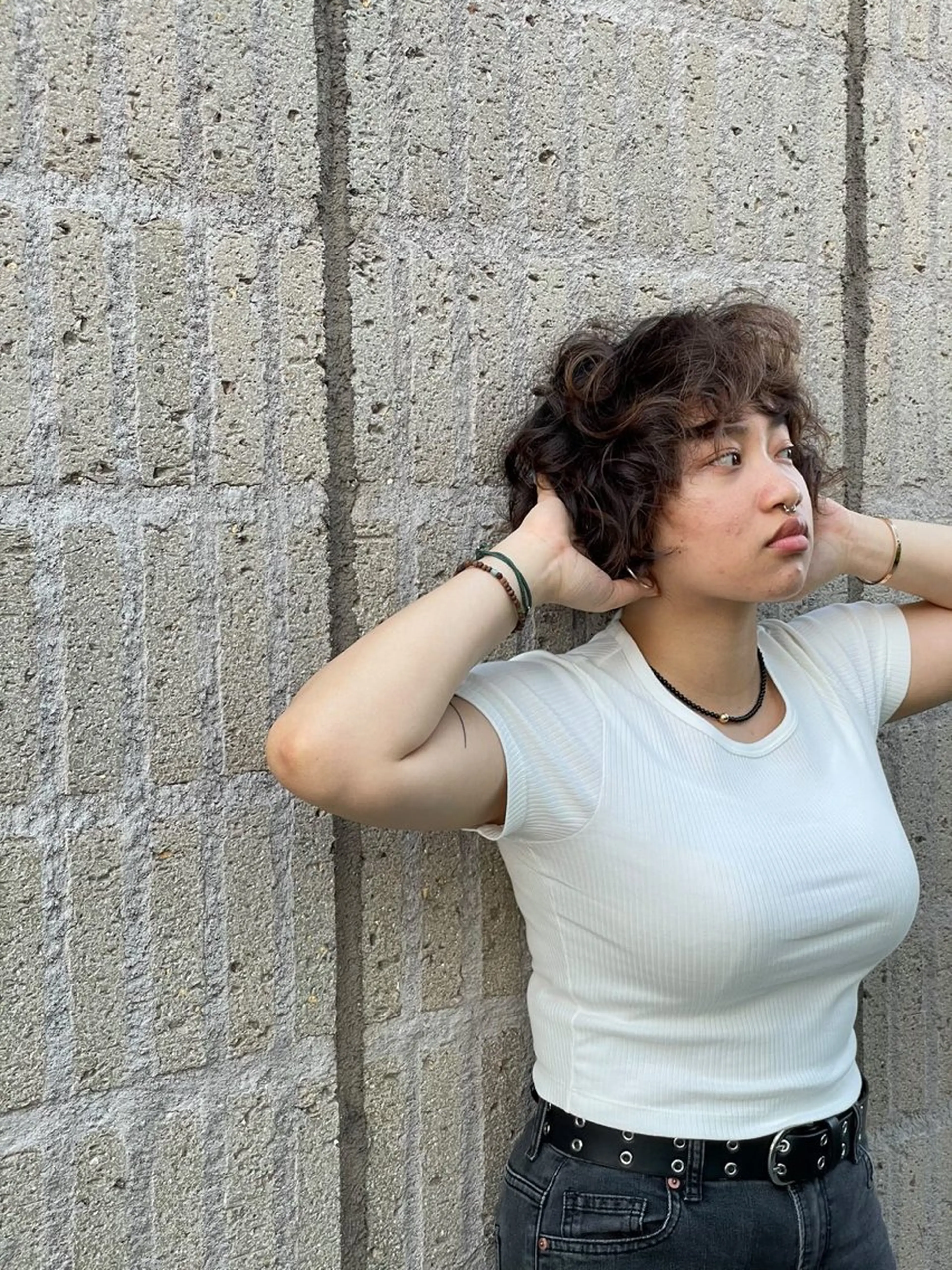 ミディアム カラー パーマ カーリーパーマ/ 透明ｶﾗｰ/MIKUのヘアスタイル