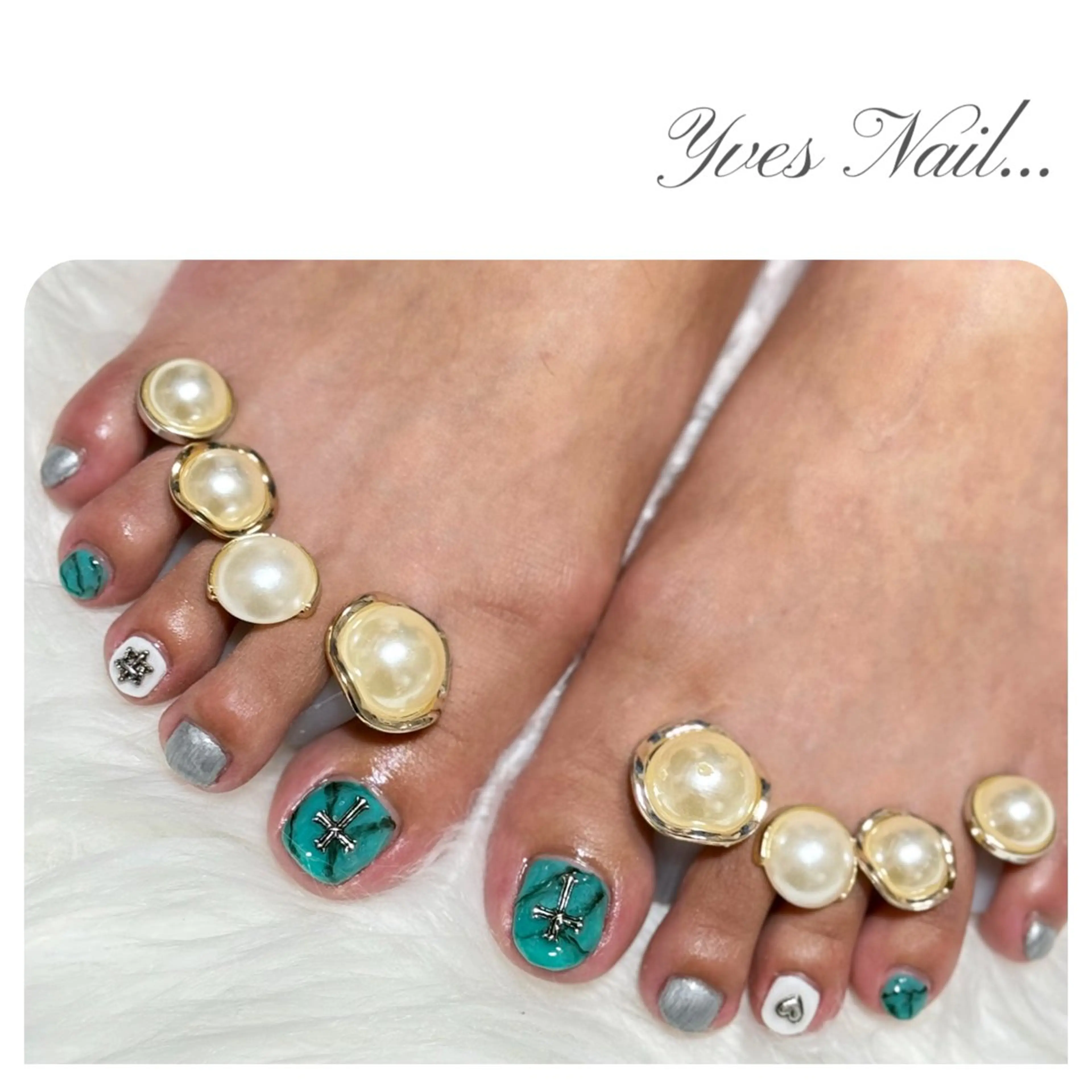 ネイル フットネイル 大理石ネイル(マーブル) フットネイル kanno yのネイルデザイン