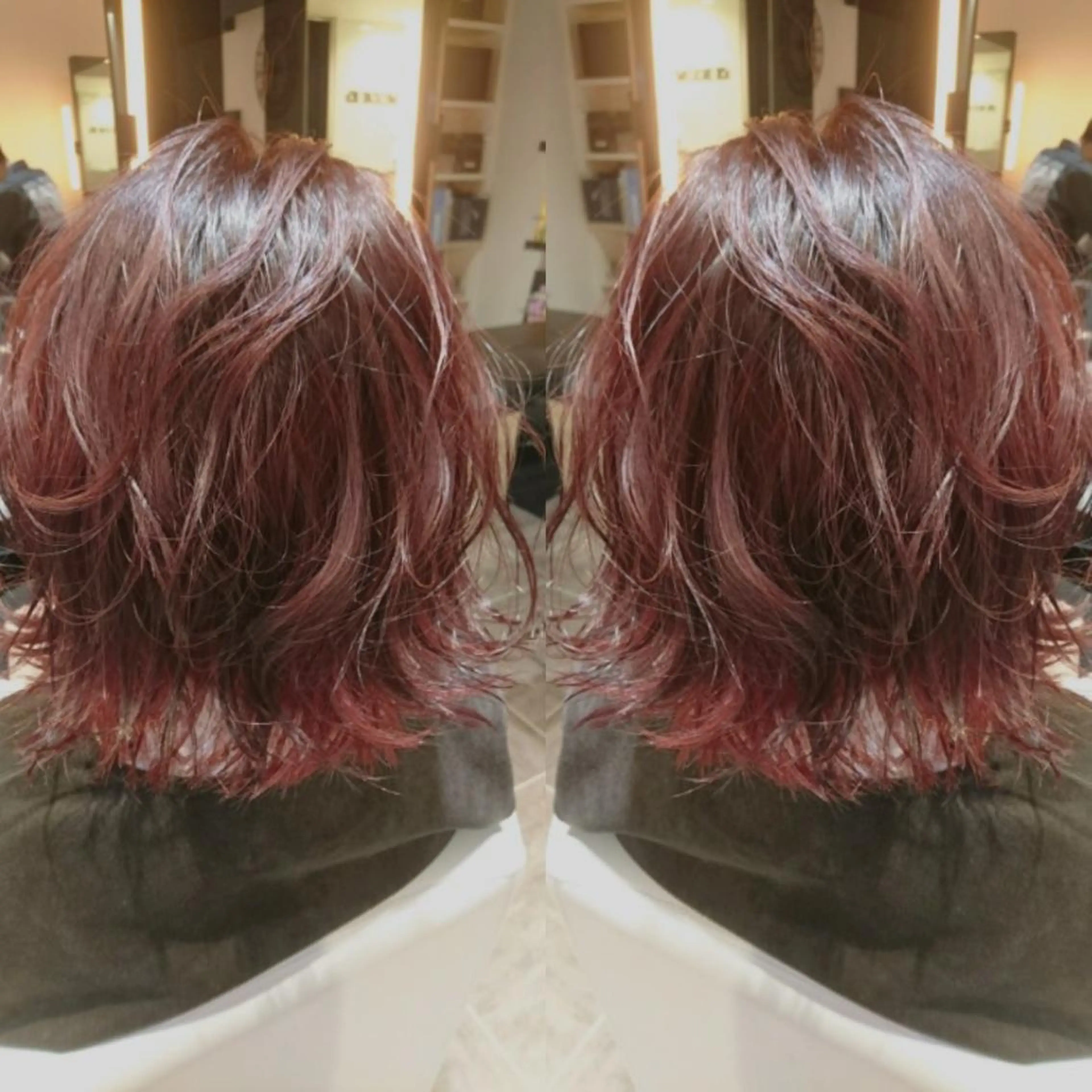 ミディアム カラー インナーカラー ピンクカラー バイオレットカラー 永島 さとみのマツエク・マツパデザイン