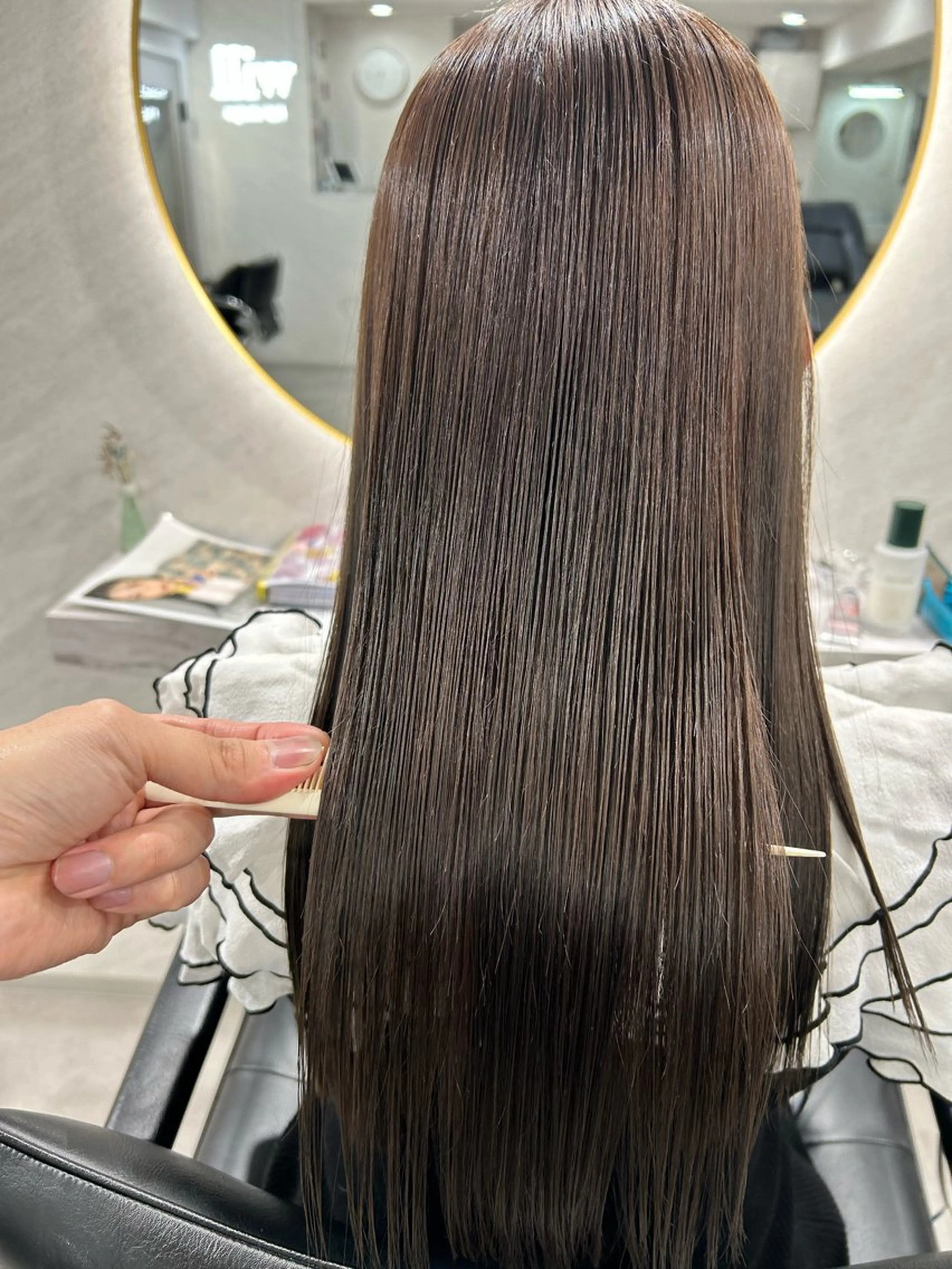 ロング カラー カット ヘアカラー 縮毛矯正 トリートメント 髪質改善will hairdesignのヘアスタイル